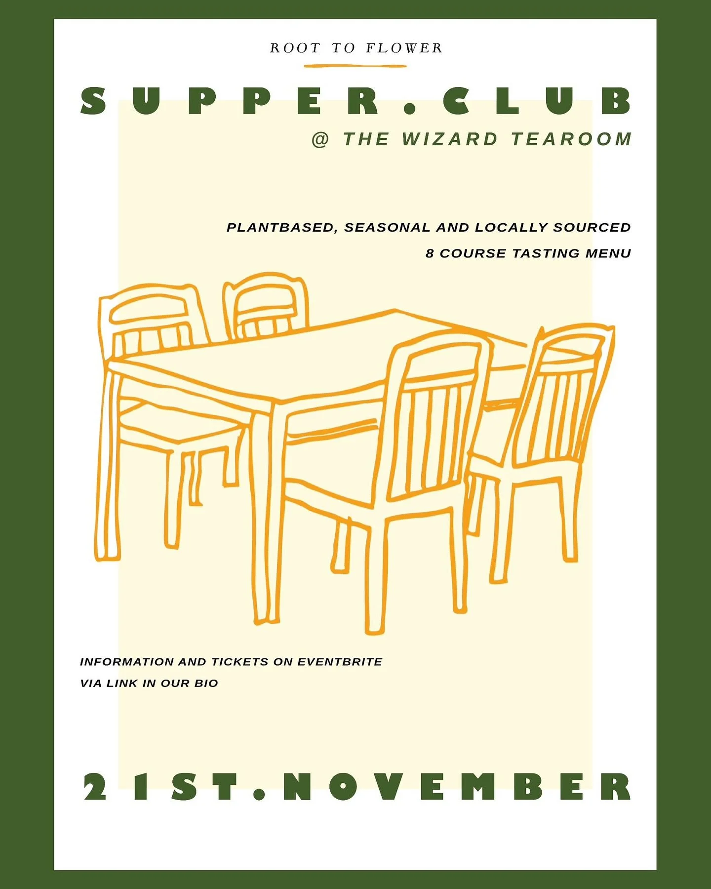 NEW SUPPER CLUB DATE DROPPING ✨

Our first two autumn supper clubs have sold out in record time - so due to popular demand we&rsquo;re launching another date in November!

Join us for a night of vibrant seasonal flavours, great company and 8 delightf