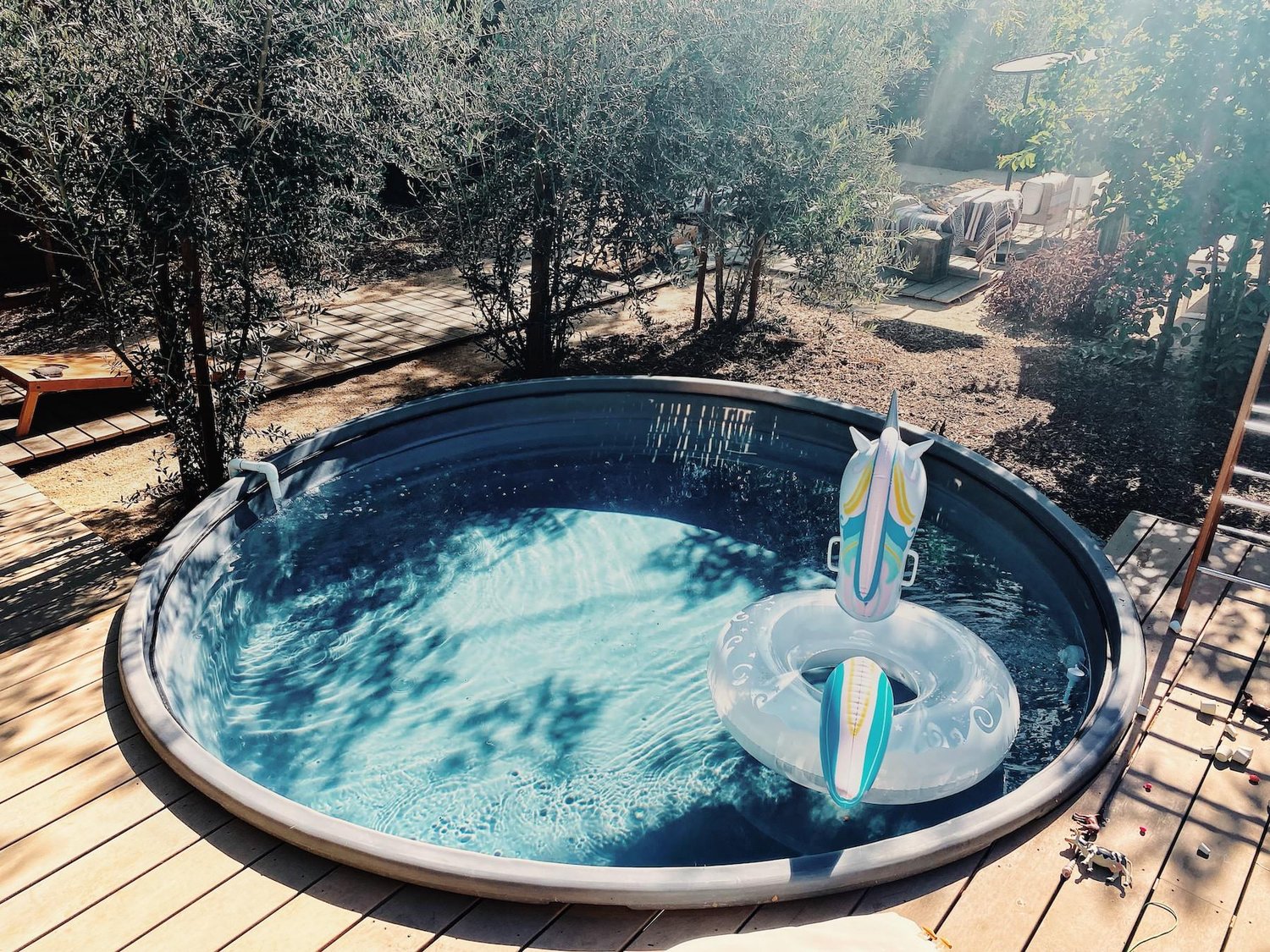 Soft Stock Tank Pool Cover — Tipsy Tanks Beat the summer heat with