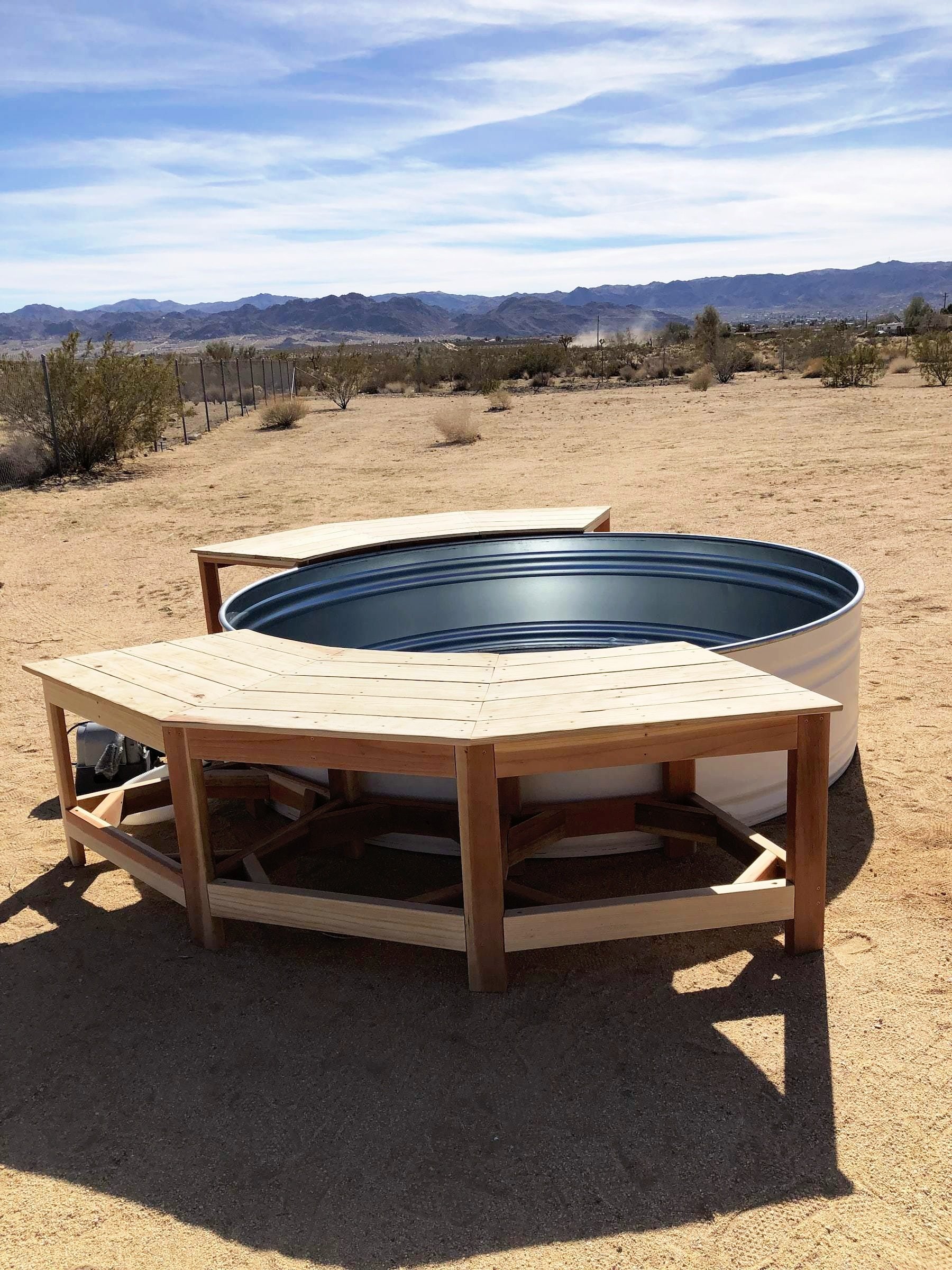 Stock Tank Pool Bench, Cowboy Pool Bench, Stock Tank Pool Seat, Bench Around Stock Tank Pool, Curved Bench For Stock Tank Pool