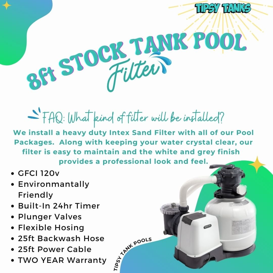 How to Clean a Stock Tank Pool Filter, About Stock Tank Pool Filters, Tipsy Tank pool filters, 8ft Stock Tank Pool Filter, California Stock Tank Pool Installations