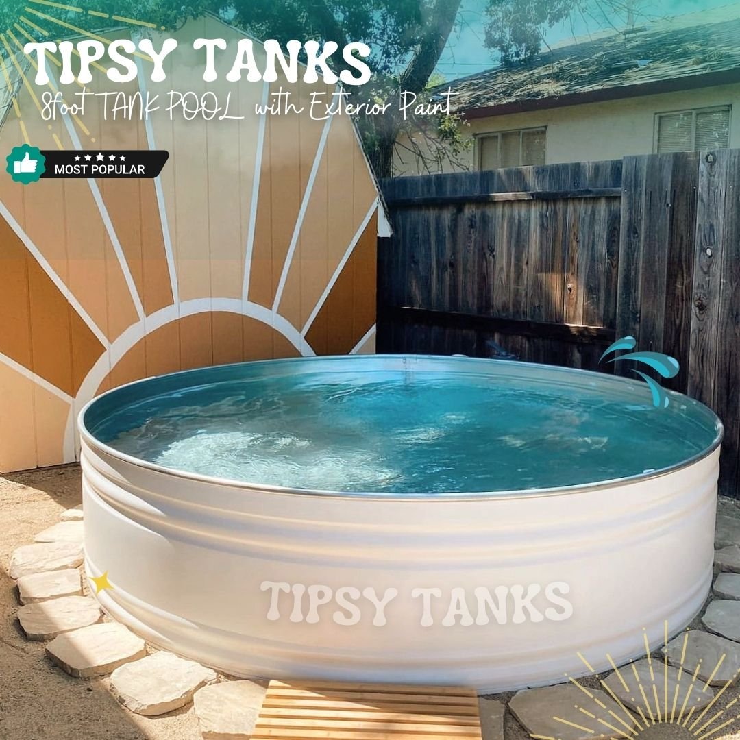 8ft Stock Tank Pool with Mural California