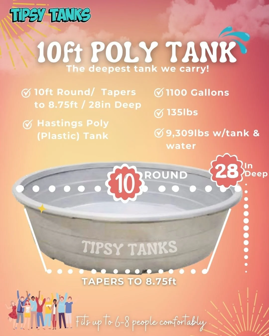 8ft Poly Stock Tank — Tipsy Tanks Beat the summer heat with the