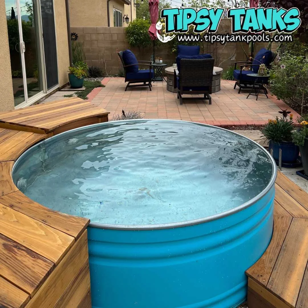 Painted Stock Tank Pool - size 6ft stock tank in California