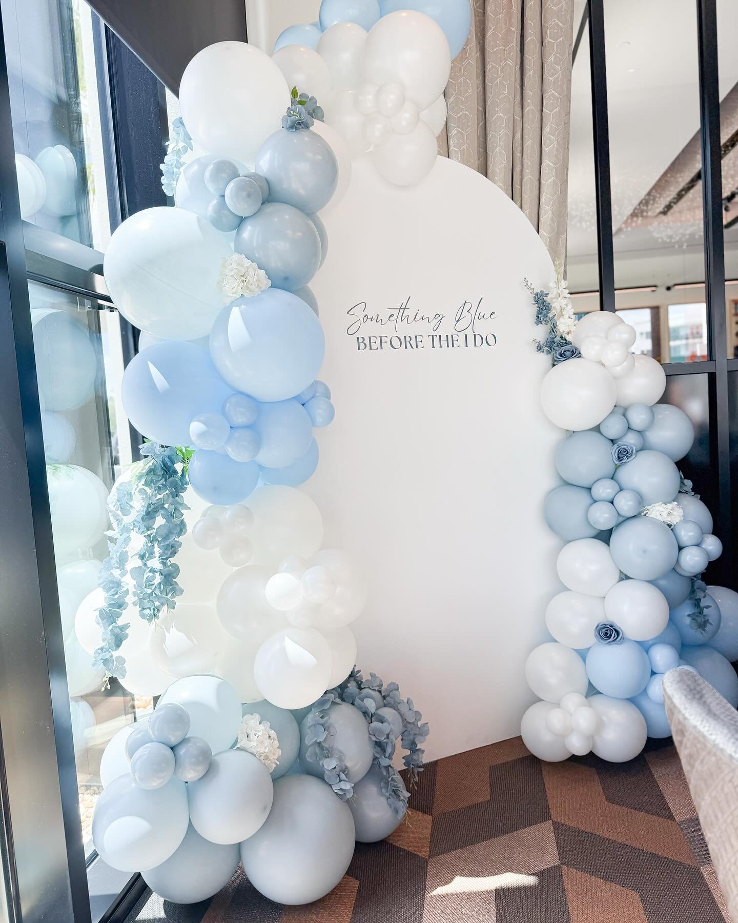 💍 Something Blue before the I Do💍
.
.
.
.
A little backstory on this event: when the maid of honor &amp; I showed up we were stunned to see how small the room was. The photo we were sent made the room look 5x bigger! With that thought, we designed 
