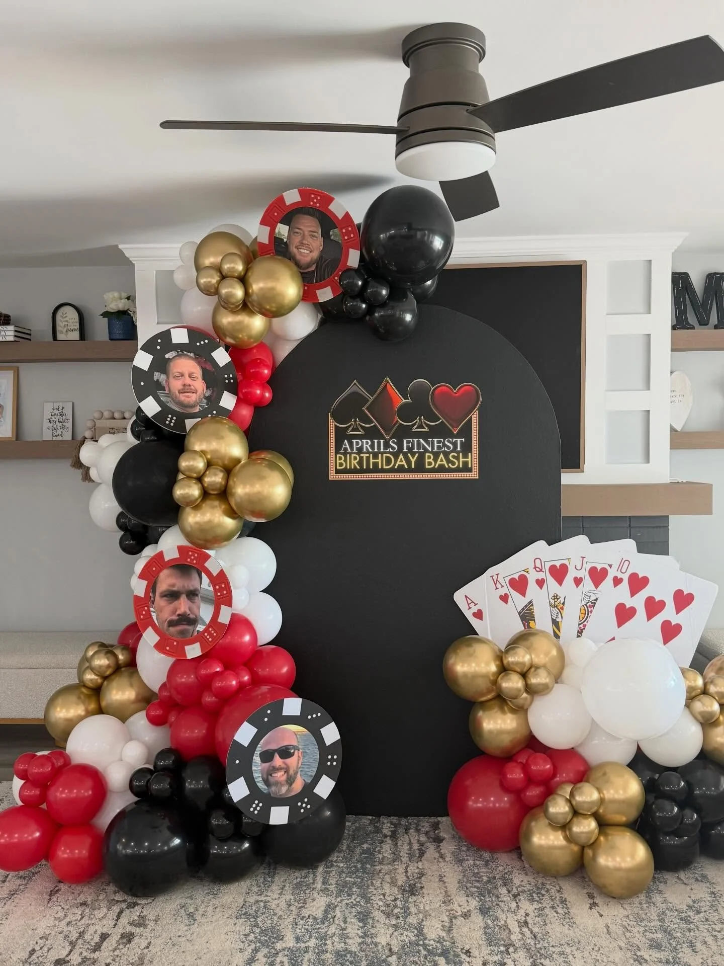 Such a fun way to celebrate all their friends with April birthdays&mdash;peep the the custom poker chips that took it to the next level 🤣&spades;️✨
.
.
Everything pictured was created by me ✨🃏
.
.
Let&rsquo;s customize your next event! Don&rsquo;t 