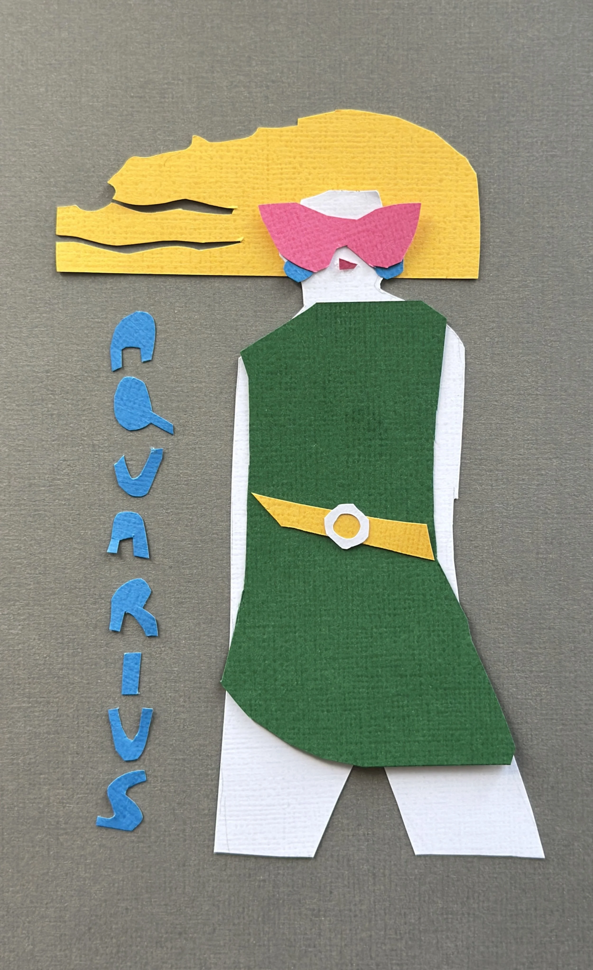 Aquarius paper collage handmade work
