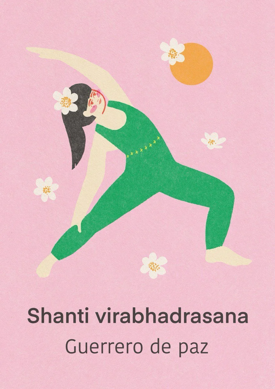 Shanti virabhadrasana pose, yoga girls for Mercilona