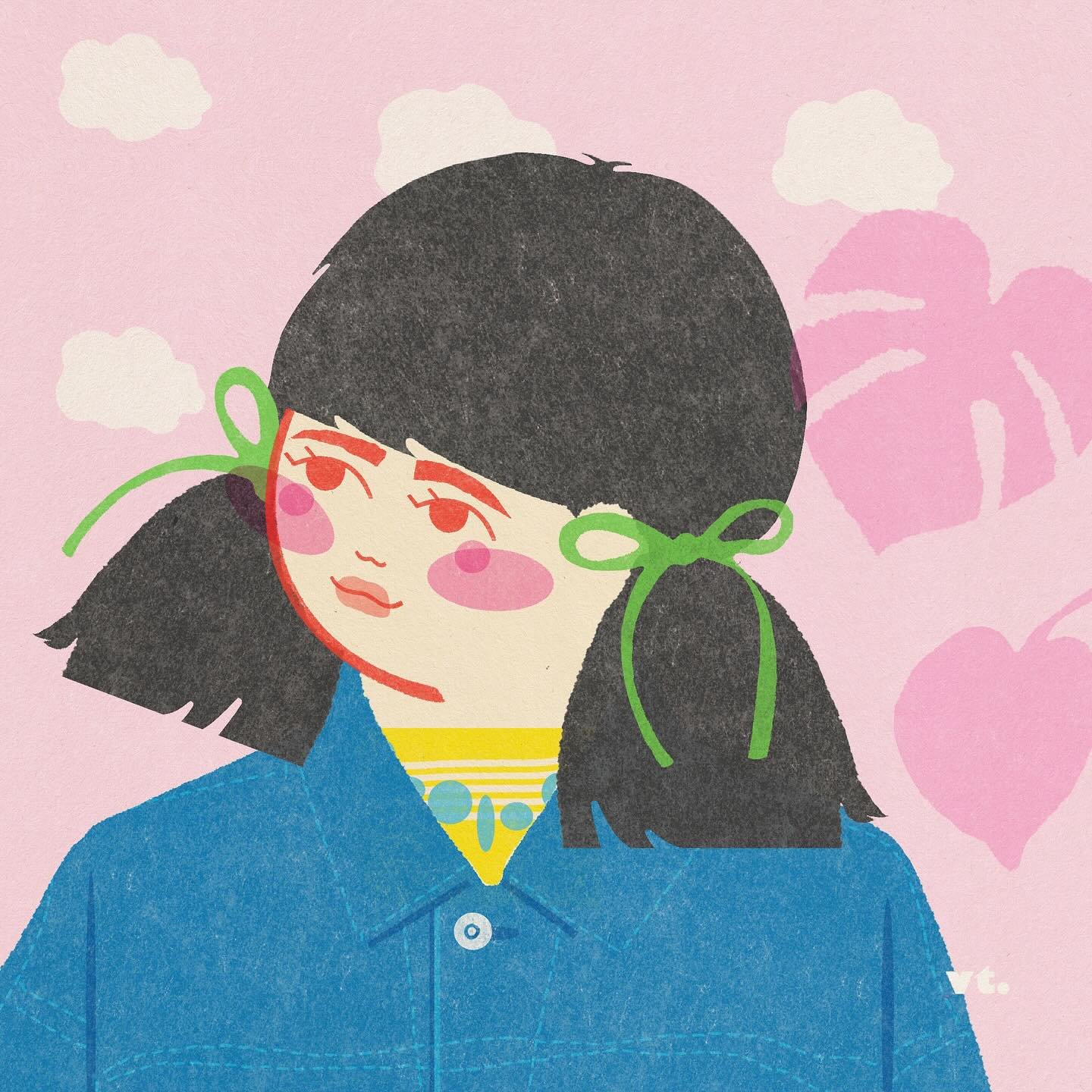 Denim jacket + long hair + ribbon 🎀 
Plant mom &amp; monstera 🌷

Hey there! Let&rsquo;s start this Monday with 2 prompts mixing 😊

Portrait party prompt #portraitparty by @charlyclements and #mothersmaychallenge by my friend below 💕👋:
@peachys_p