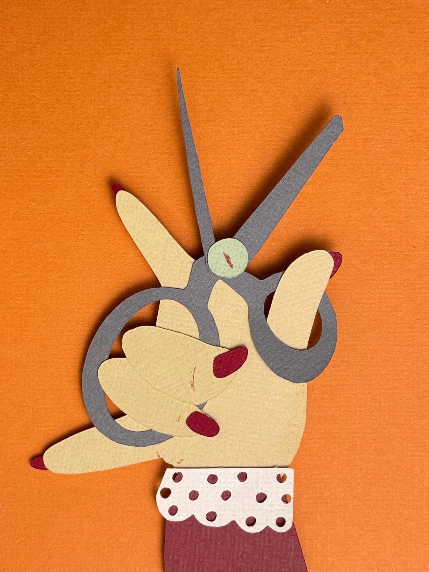 Chop-Chic ✂️✨

Usually an unusual paper hand holding scissors ✂️
Cut out quickly, inspired by the scissors I use all the time.
A minimalist paper piece in warm autumn tones &mdash; now available 💫

Collection &ldquo;Paper Girl Series&rdquo;, section