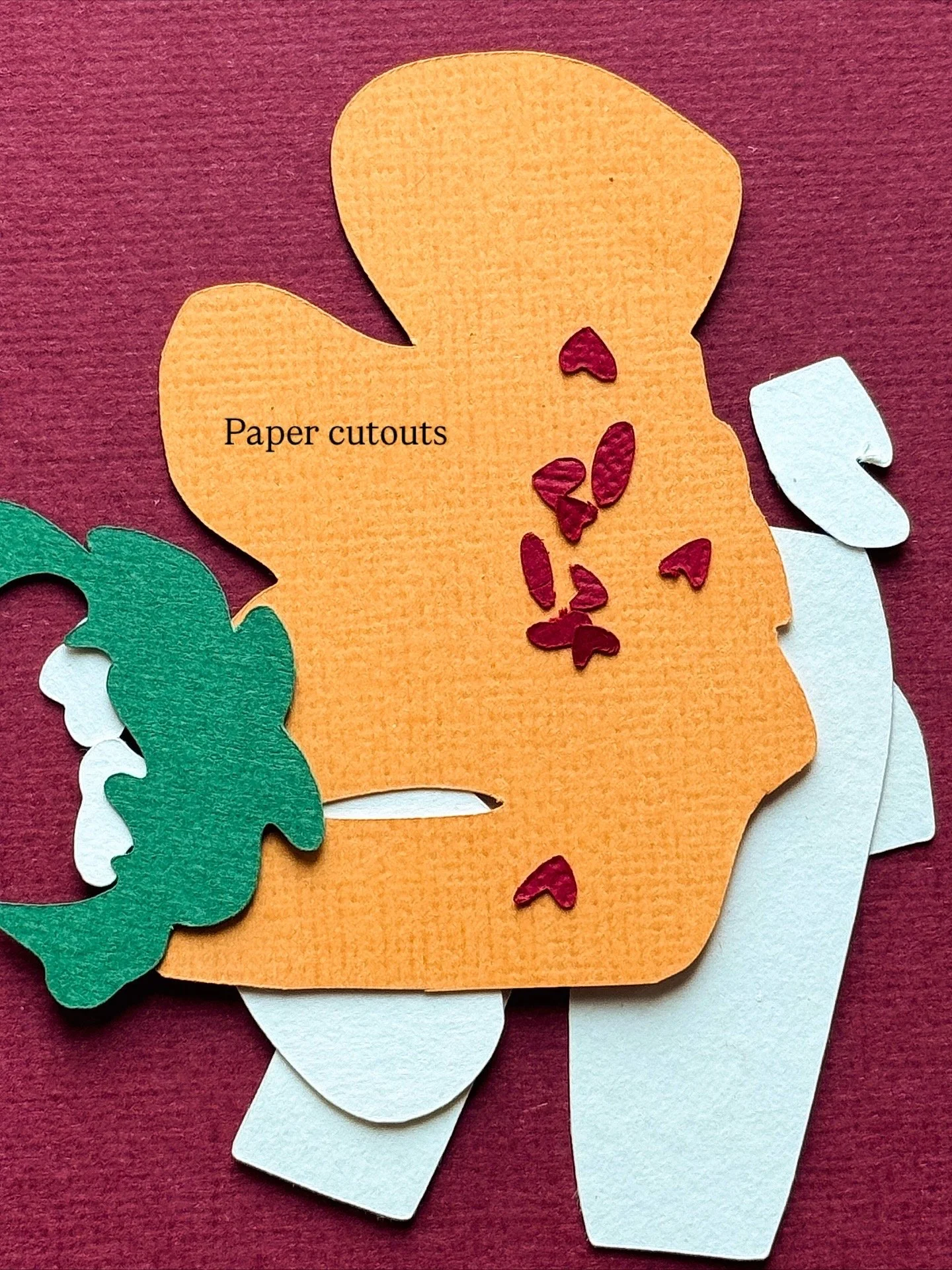 Zodiac papercut illustration - Scorpio girl with orange jacket and green hair