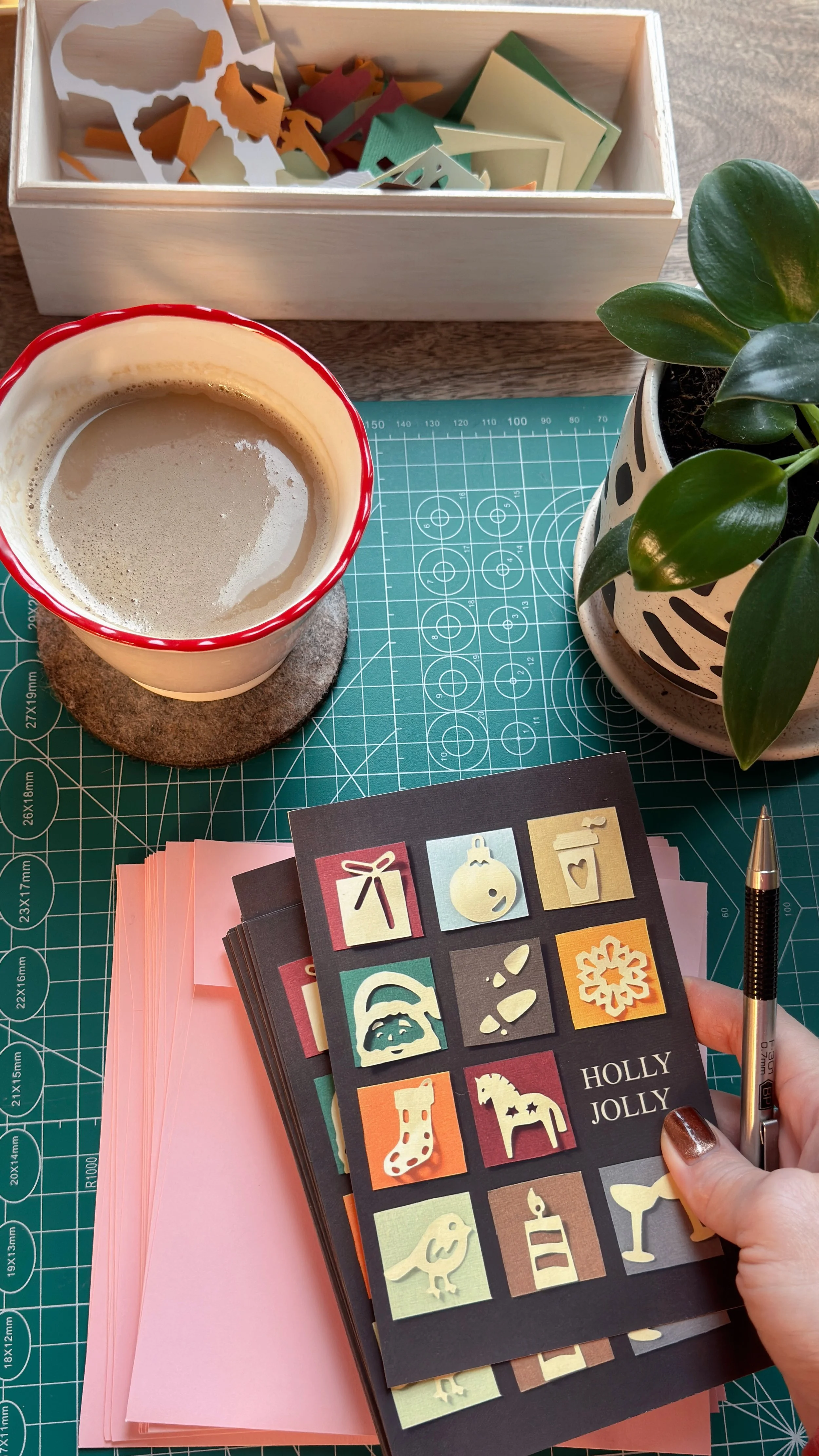 postcard Holly Jolly 