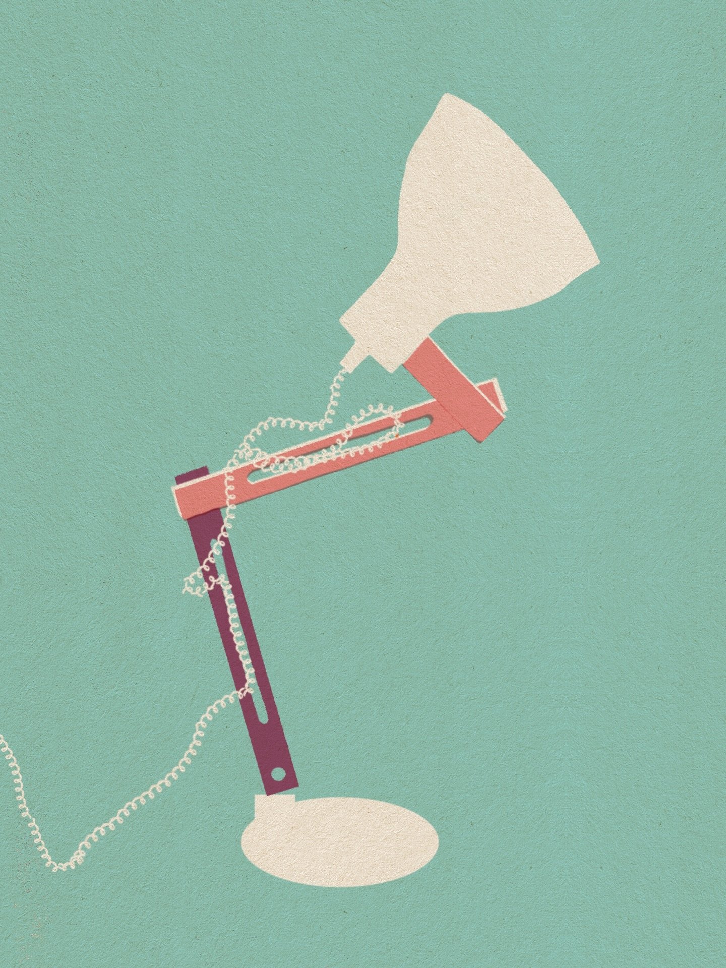 minimalistic lamp | Sunday pallet 
Spent some time perfecting the texture of the paper background and the clean lines of the lamp itself. The simple palette makes it so meditative to look at 🙂

swipe to see full details-> 
I think, prints and dig