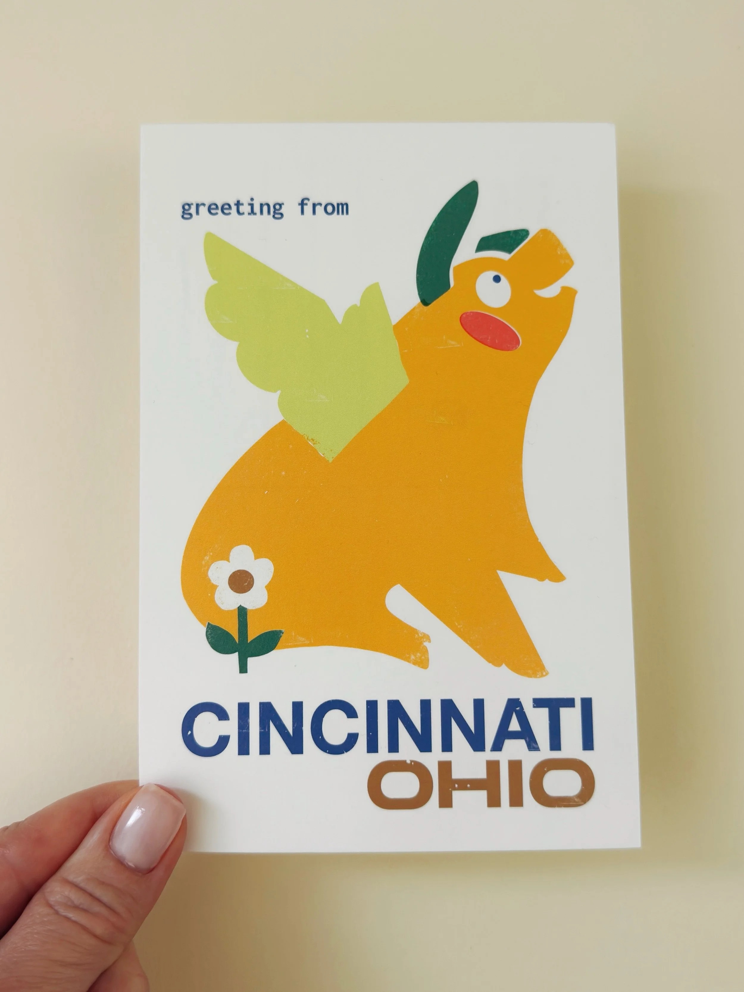 greeting from #cincinnati ♡

the flying pig is really cute and here and Cincinnati-inspired illustration - aw! so, I can share with you that this is incredible quality of print work from @moo (appreciate guys!)

love this city so much, a I was so hap