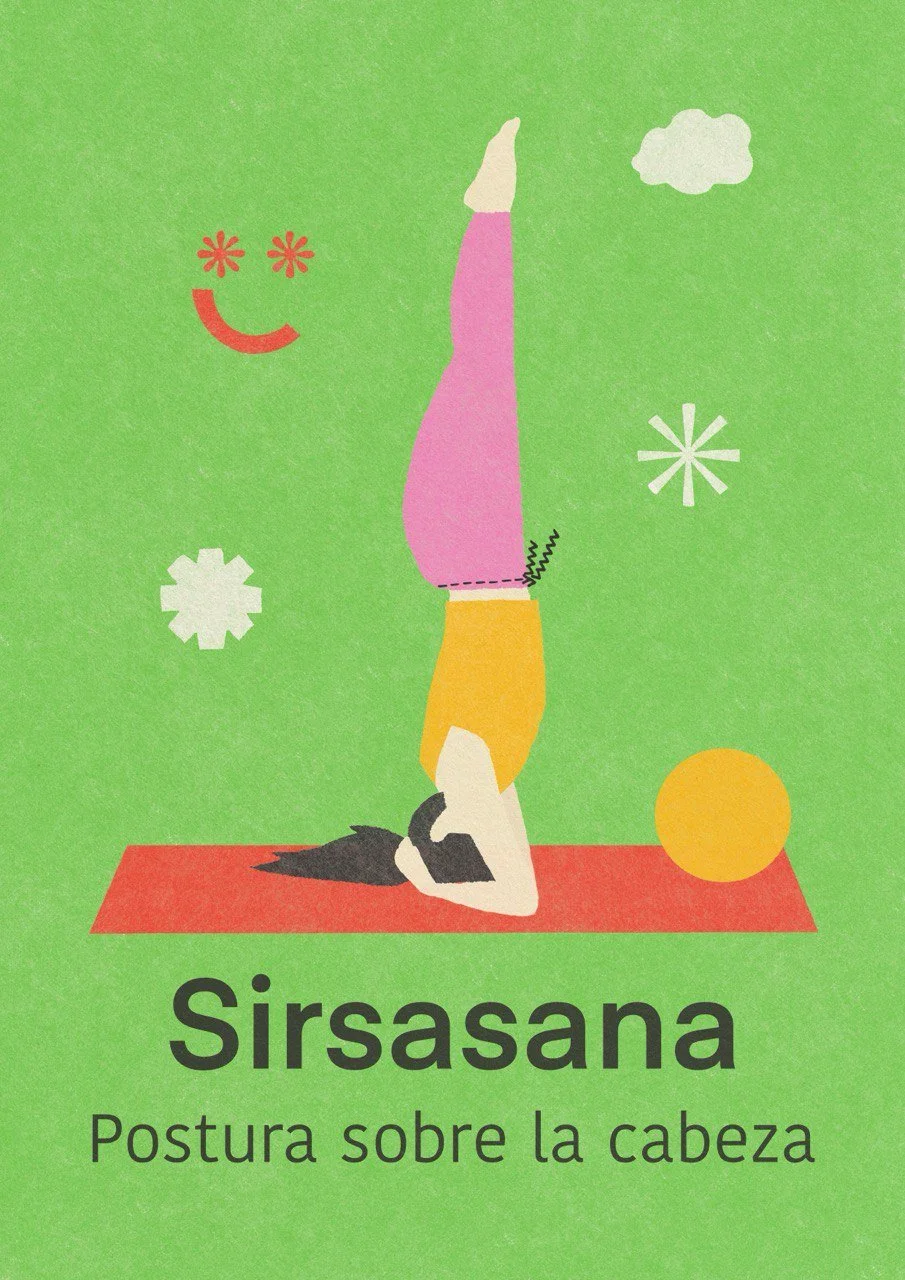 Sirsasana pose, yoga girls for Mercilona