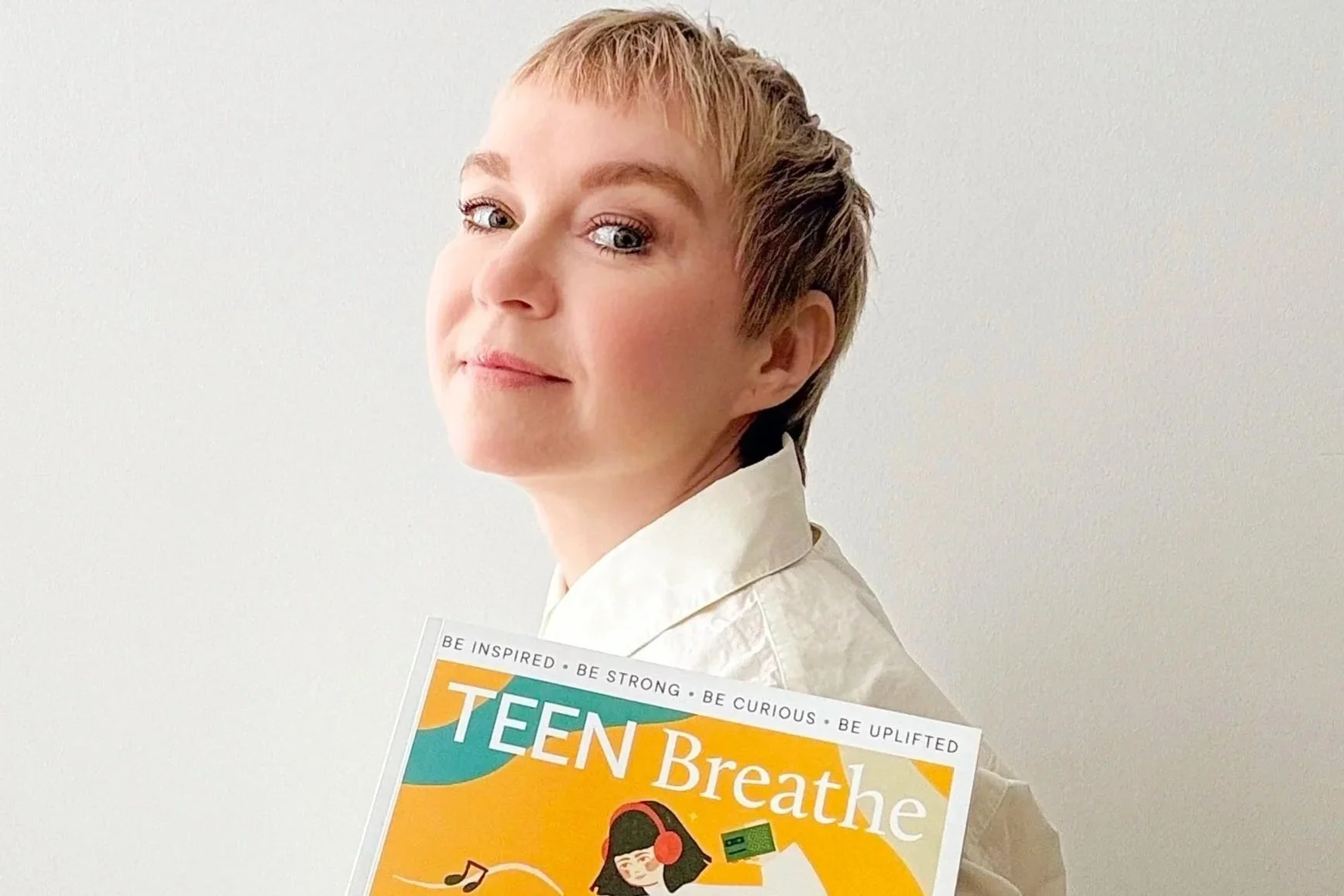 Veronika Timokhina illustrator holding Teen Breathe magazine cover Issue 46, Cincinnati Ohio