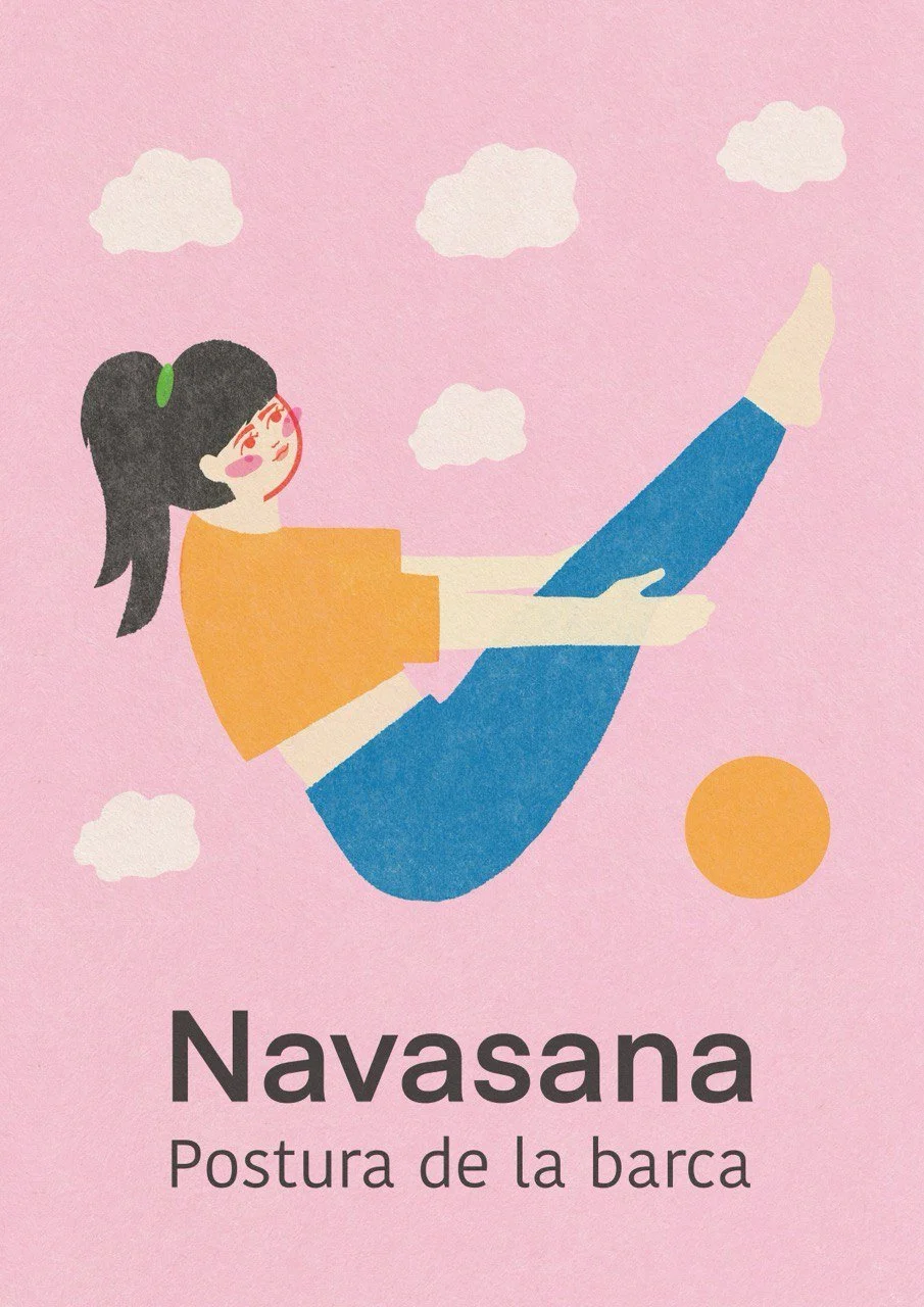 Navasana pose, yoga girls for Mercilona