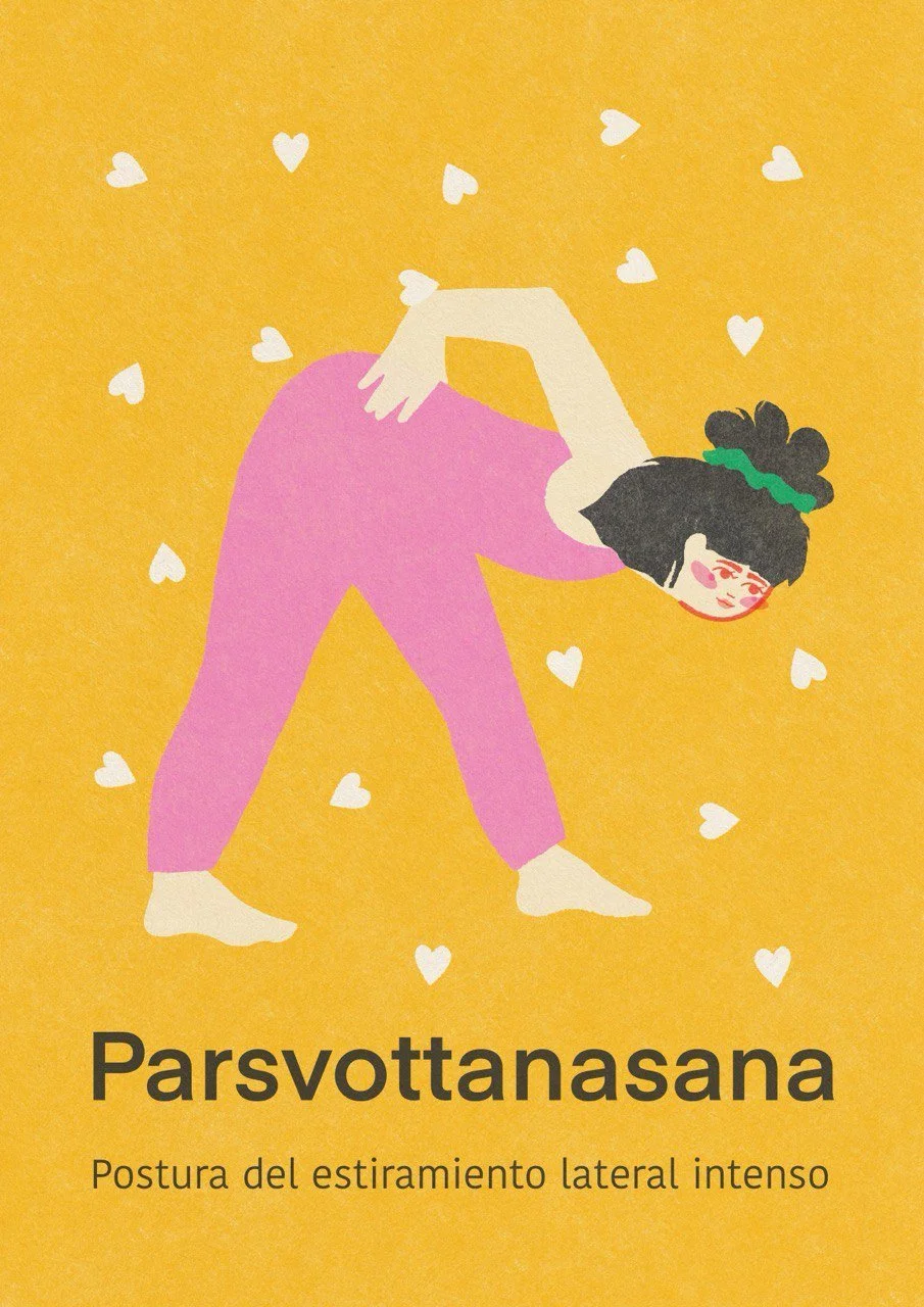 Parsvottanasana pose, yoga girls for Mercilona