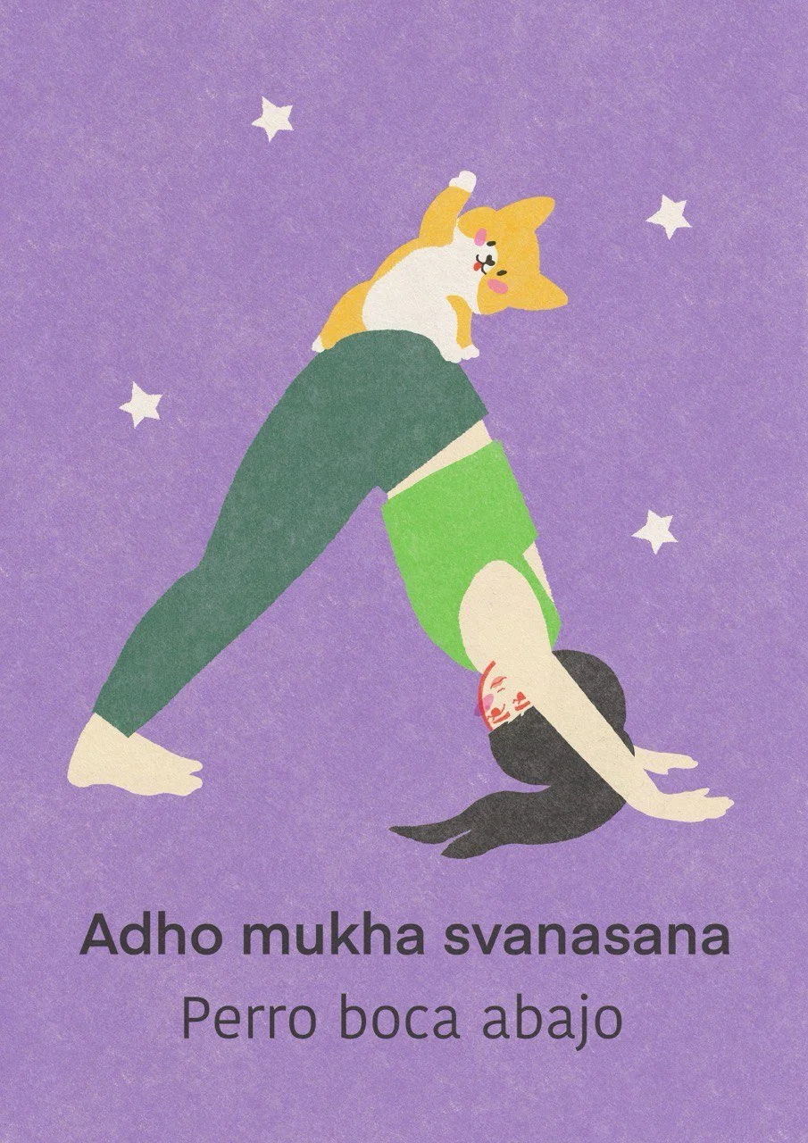 Adho mukha svanasana pose, yoga girls for Mercilona