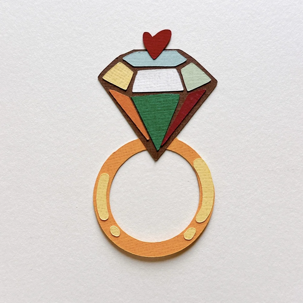 Ring papercut collage