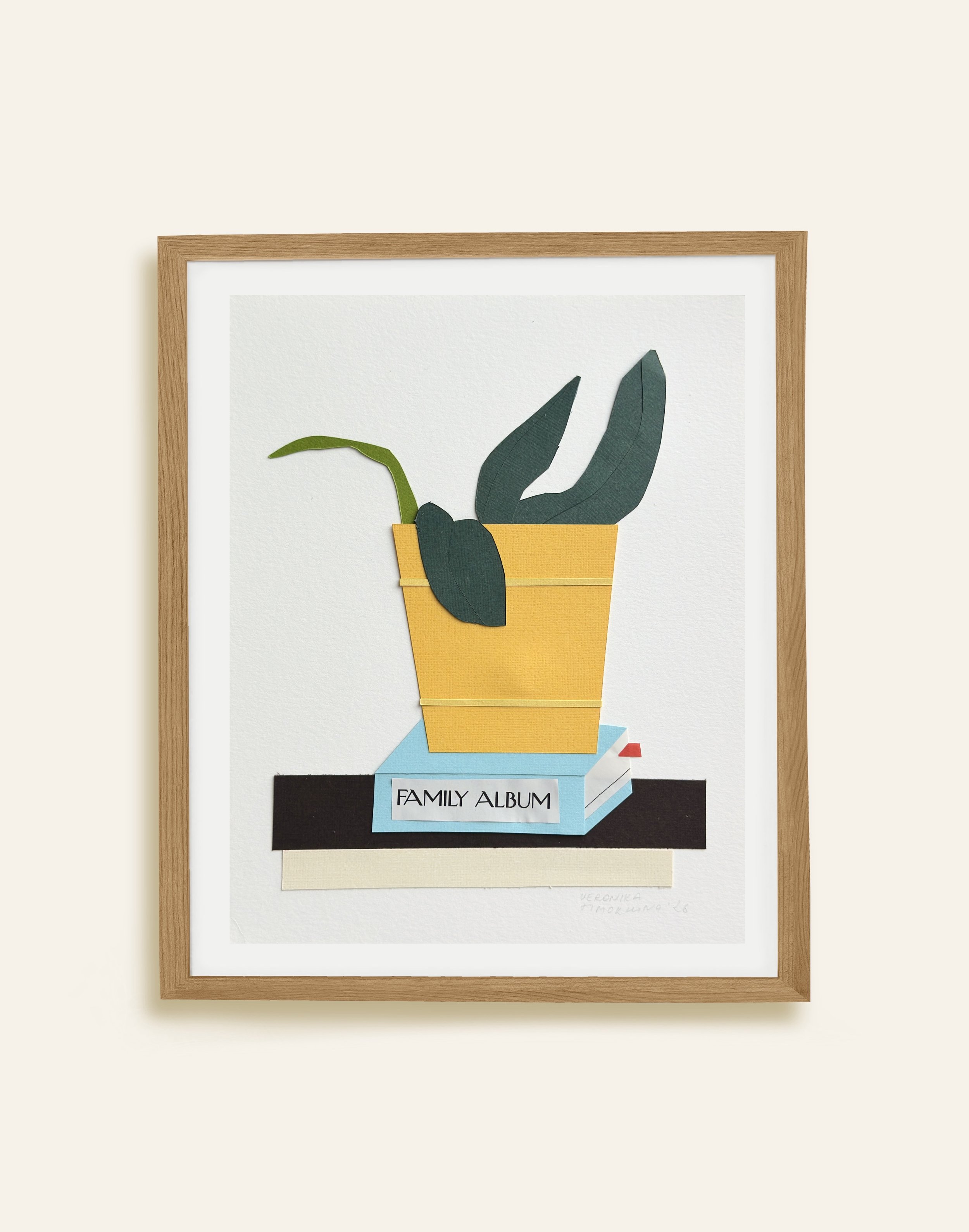 Minimalist paper art by Cincinnati artist. Scaled view of original collage