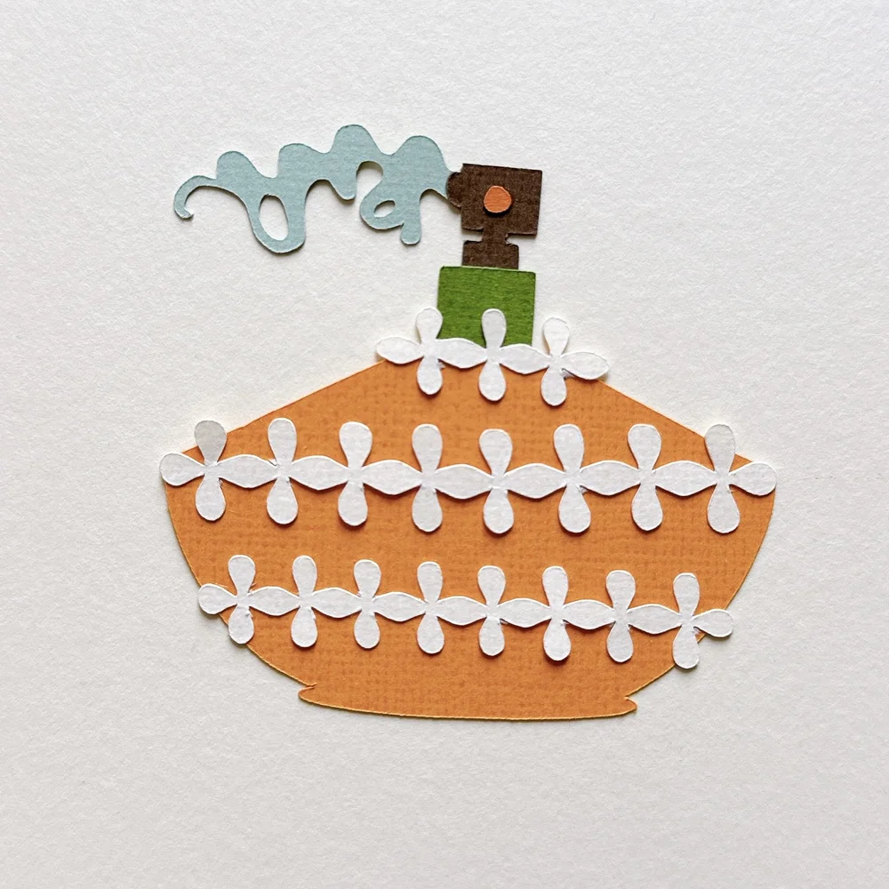 Perfume bottle papercut collage