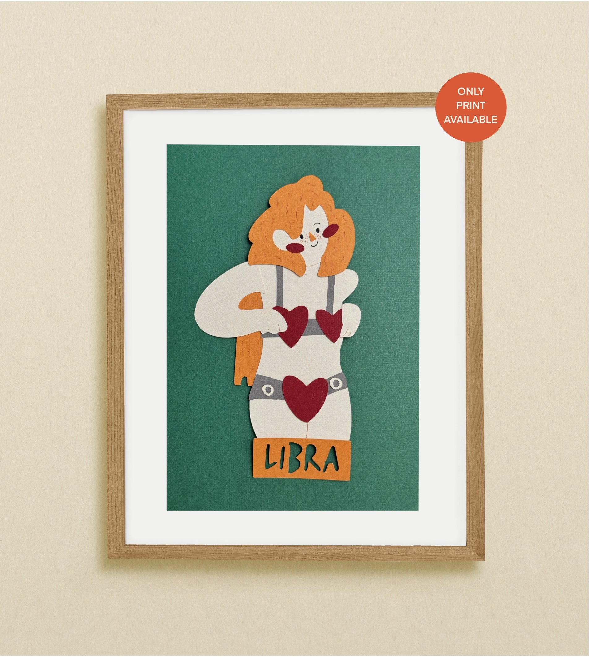 Libra art print paper collage by veronika timokhina