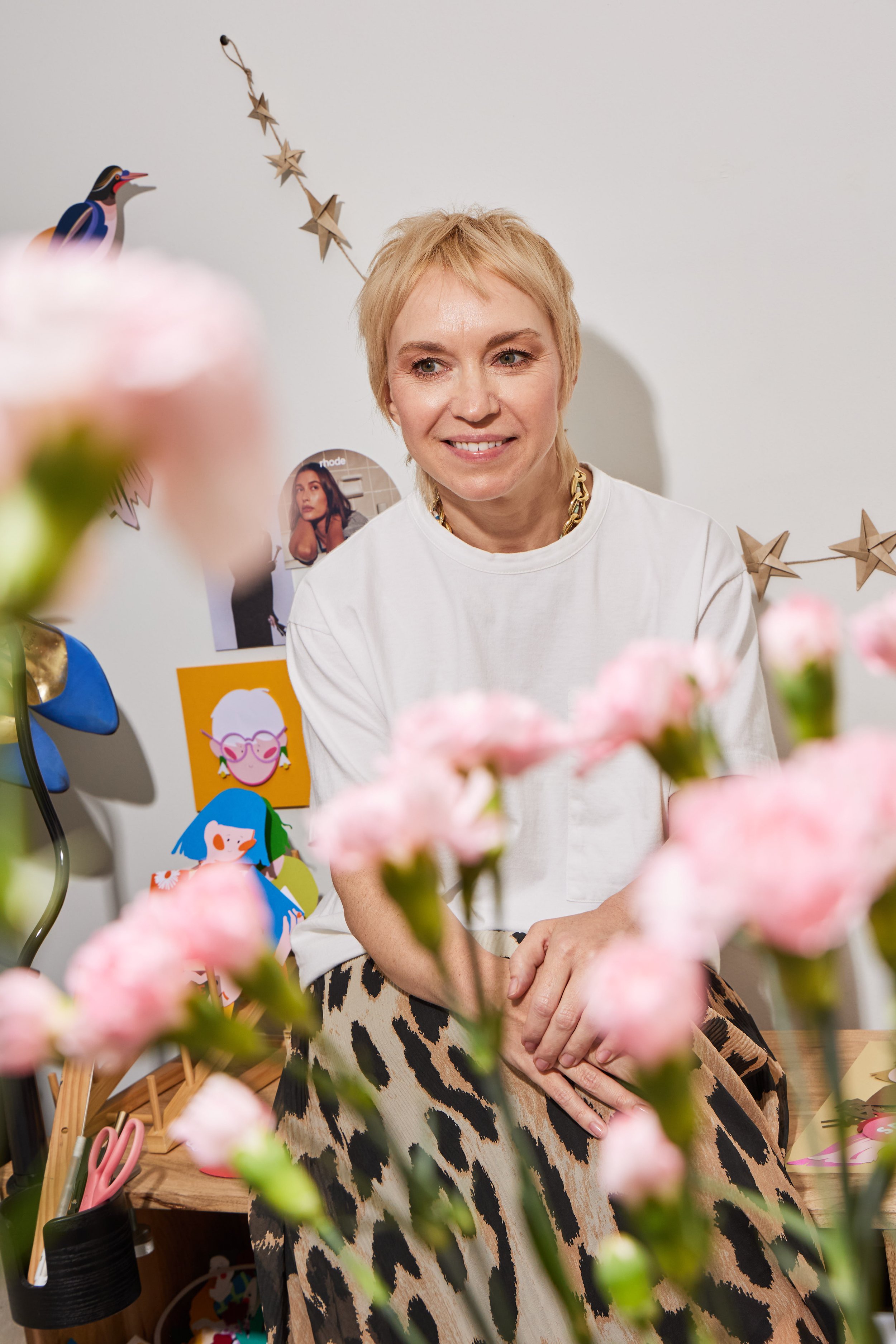 Portrait of Veronika Timokhina, a hand-cut paper collage artist, in her Cincinnati studio.