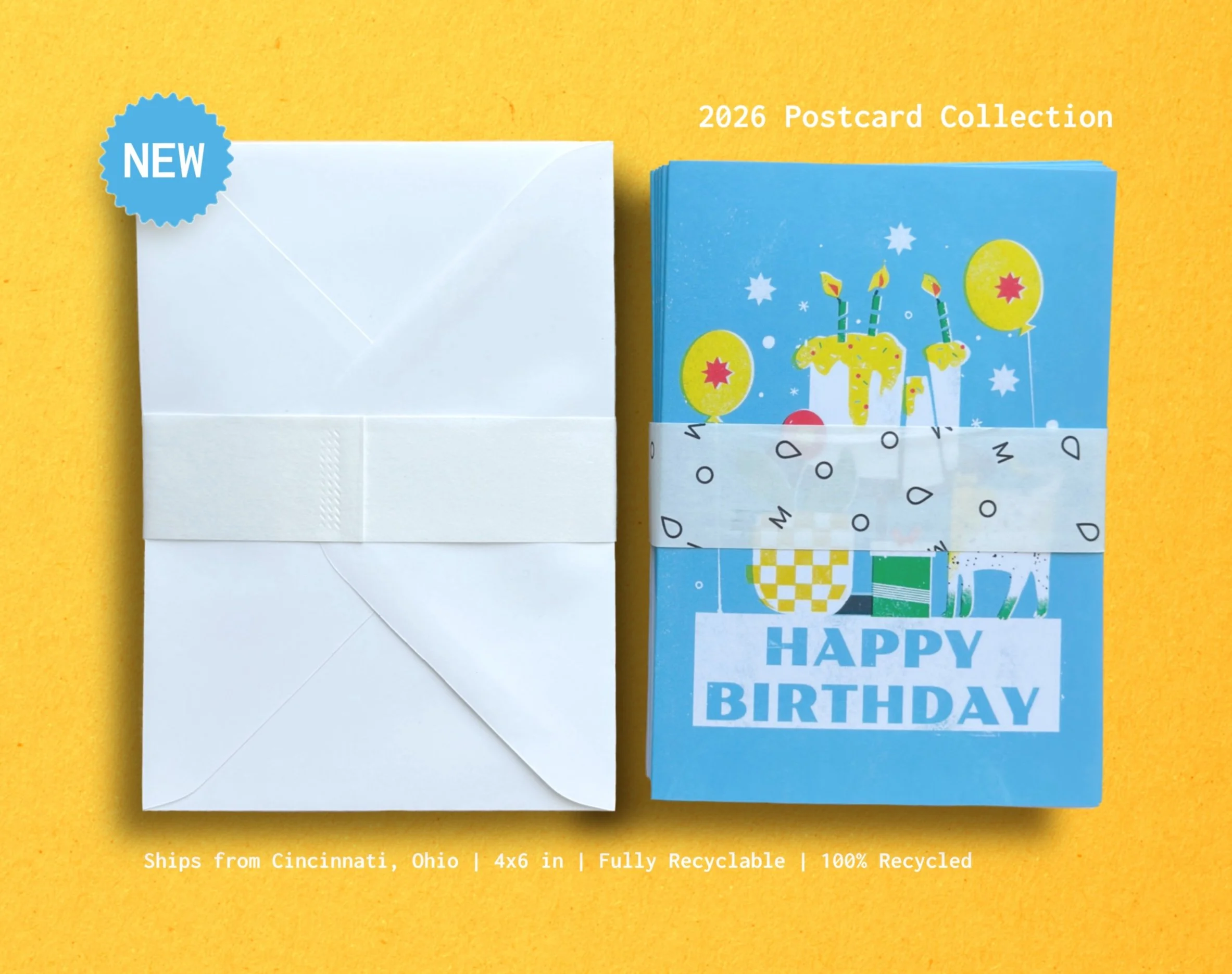 Wholesale illustrated postcards and art prints – new 2026 collection of colorful greeting cards with modern design, eco-friendly stationery by independent artist, perfect for gift shops and concept stores