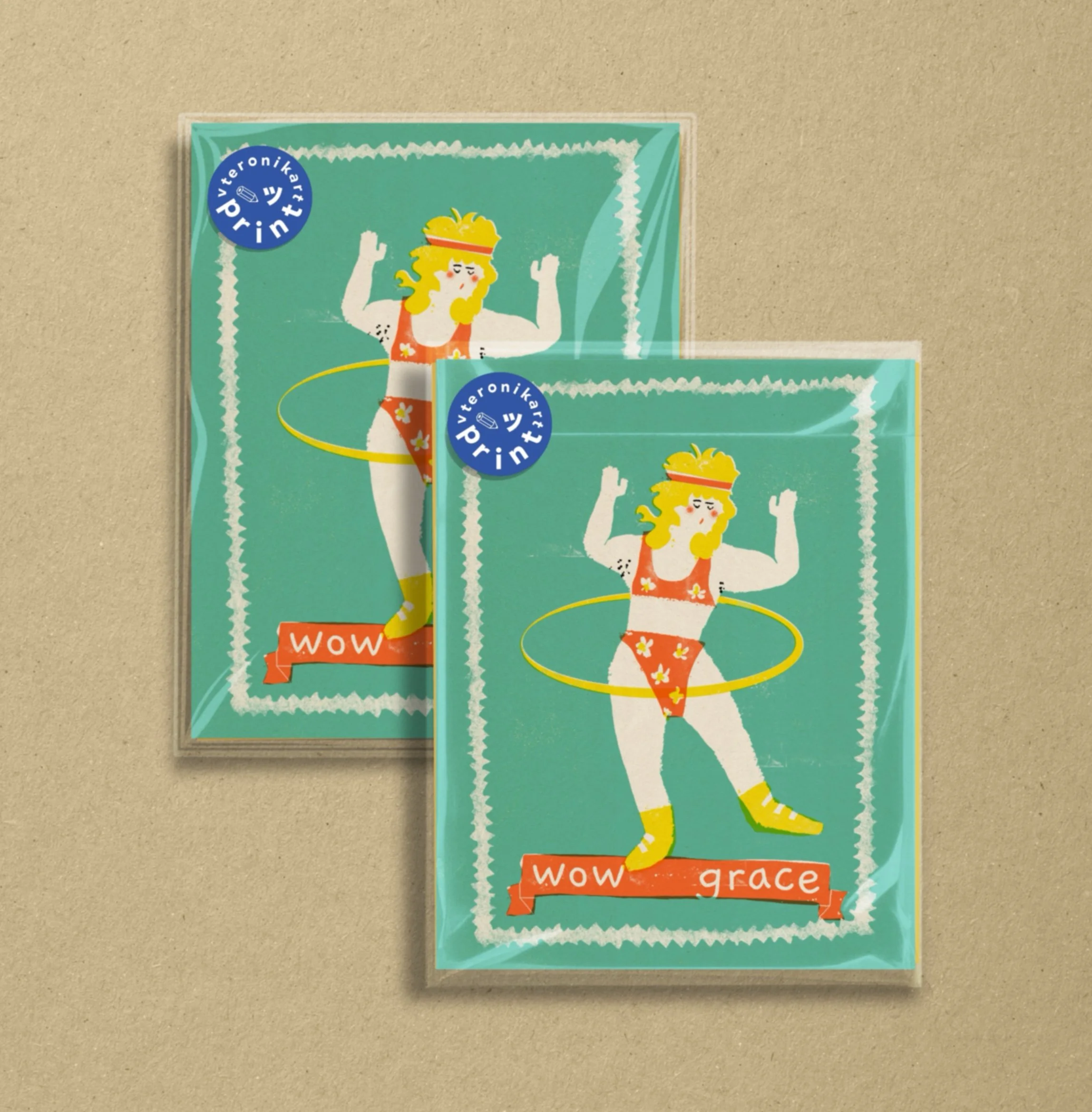 Grace print plastic sleeves vteronkart vintage retro unframed wall art