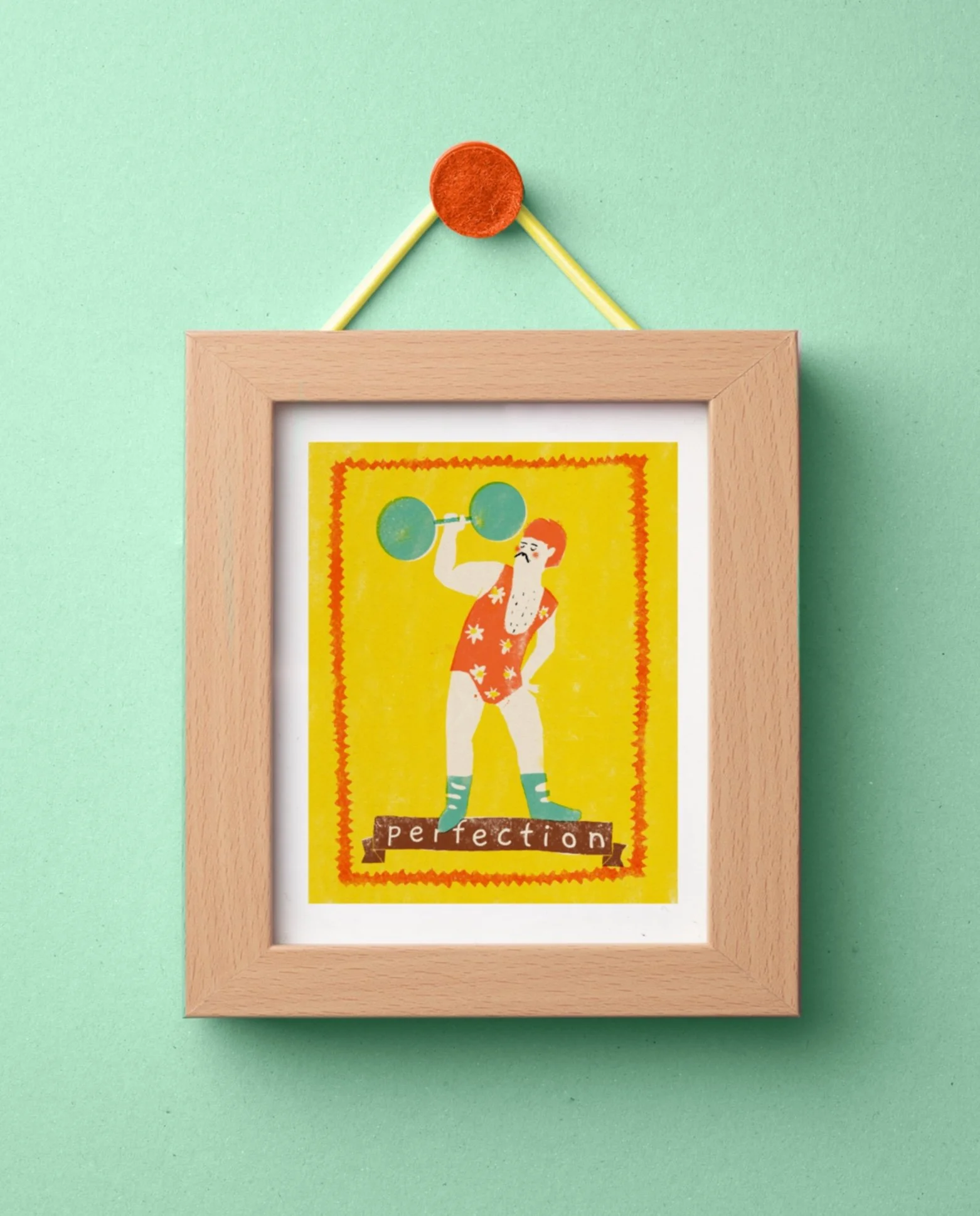 Perfection print framed, retro illustration, roso art, minimalistic design, wall art