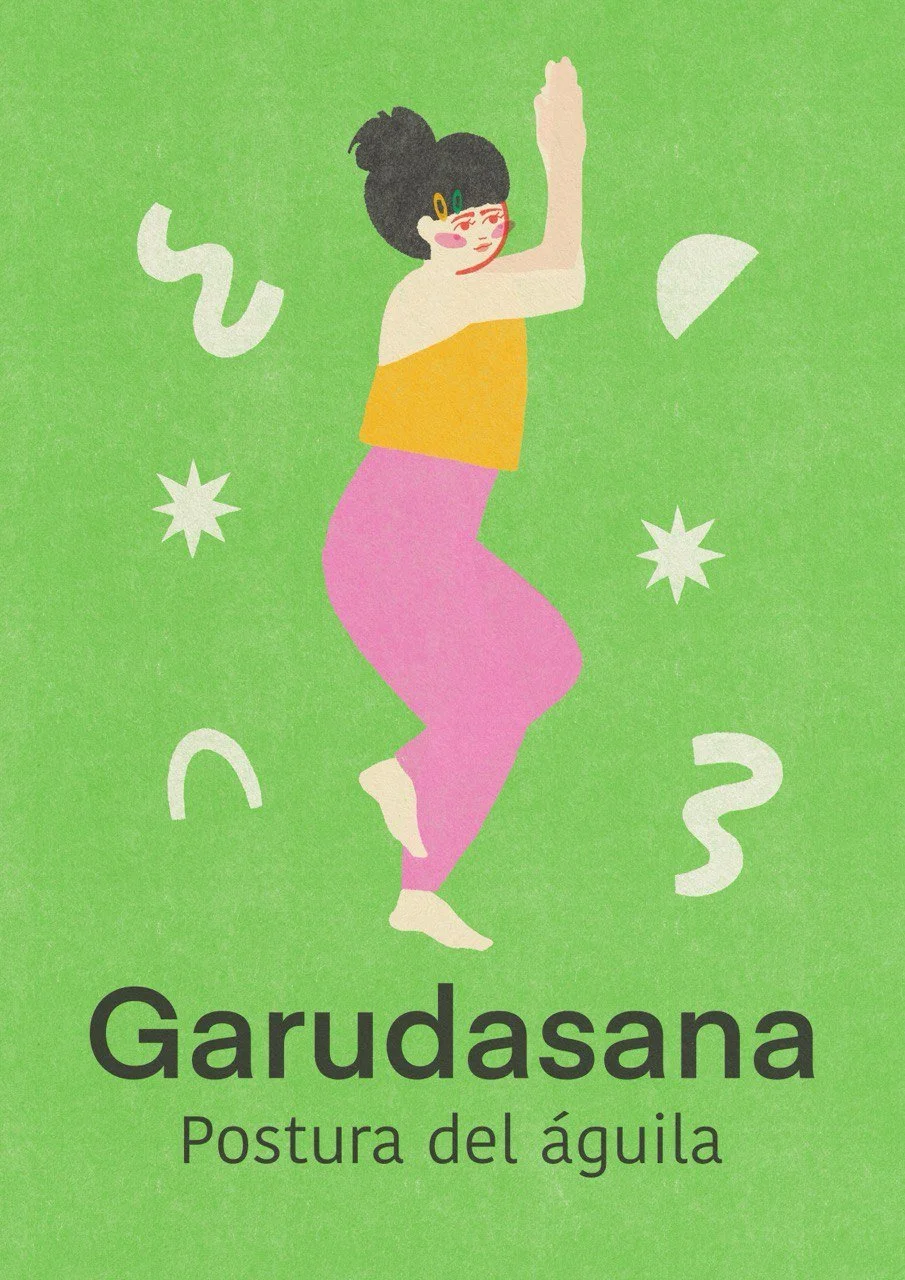 Garudasana pose, yoga girls for Mercilona