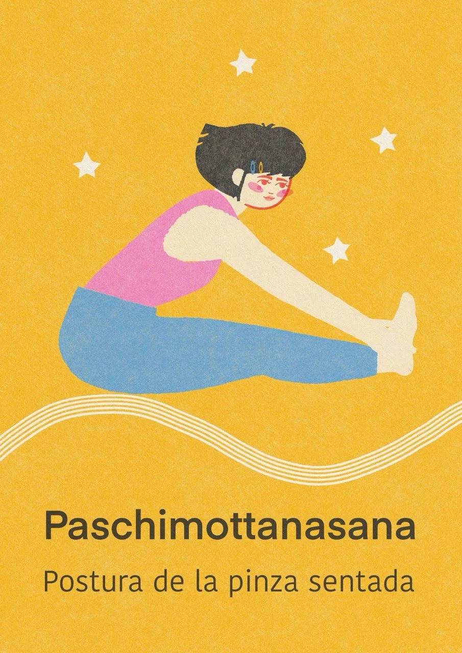 Paschimottanasana pose, yoga girls for Mercilona