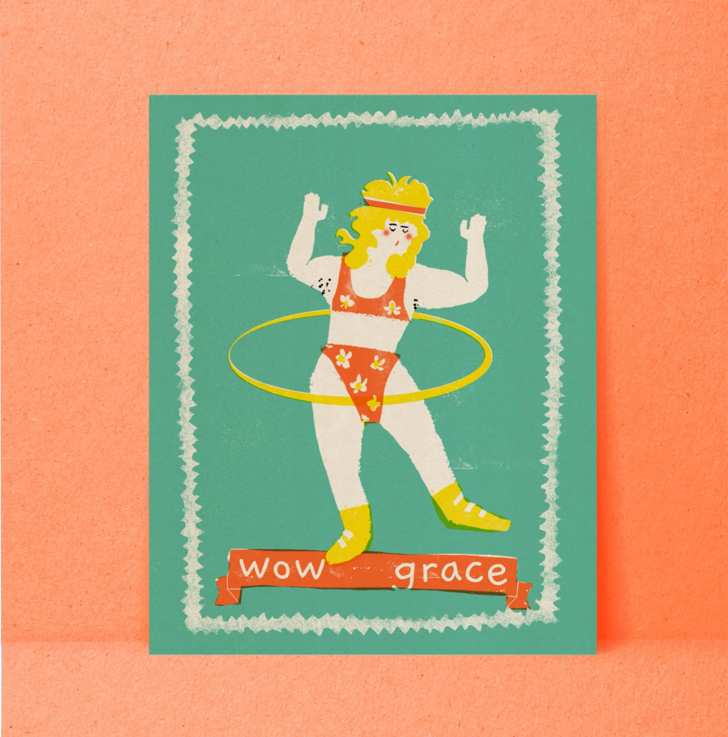 Grace giclee art print vteronikart workout riso illustration retro art