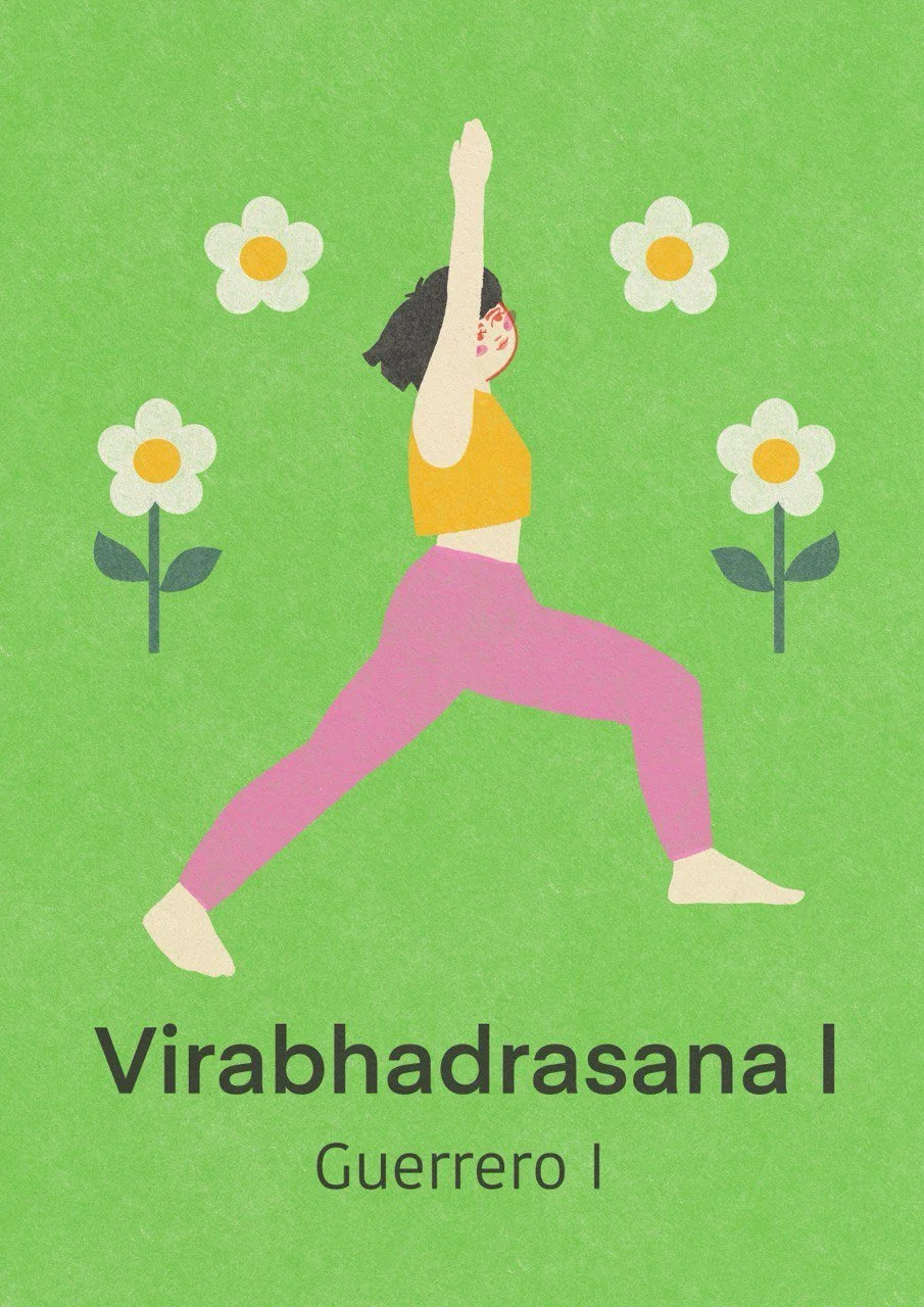 Virabhadrasana pose, yoga girls for Mercilona