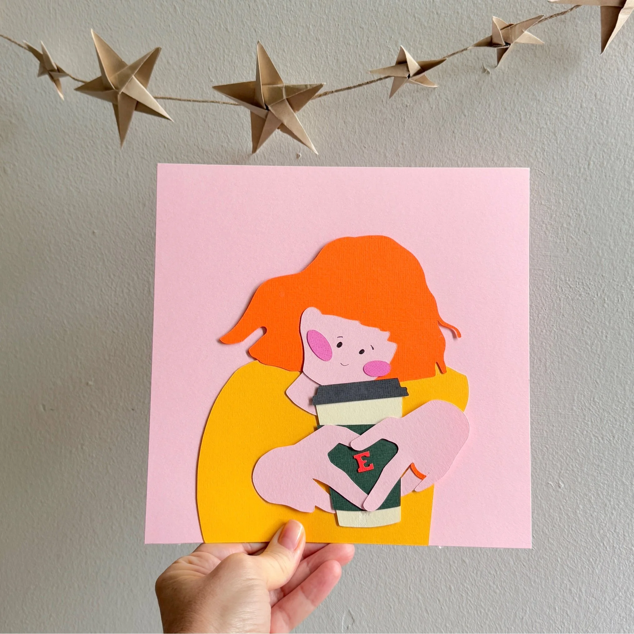 coffee papercut original paper art woman power style fashion