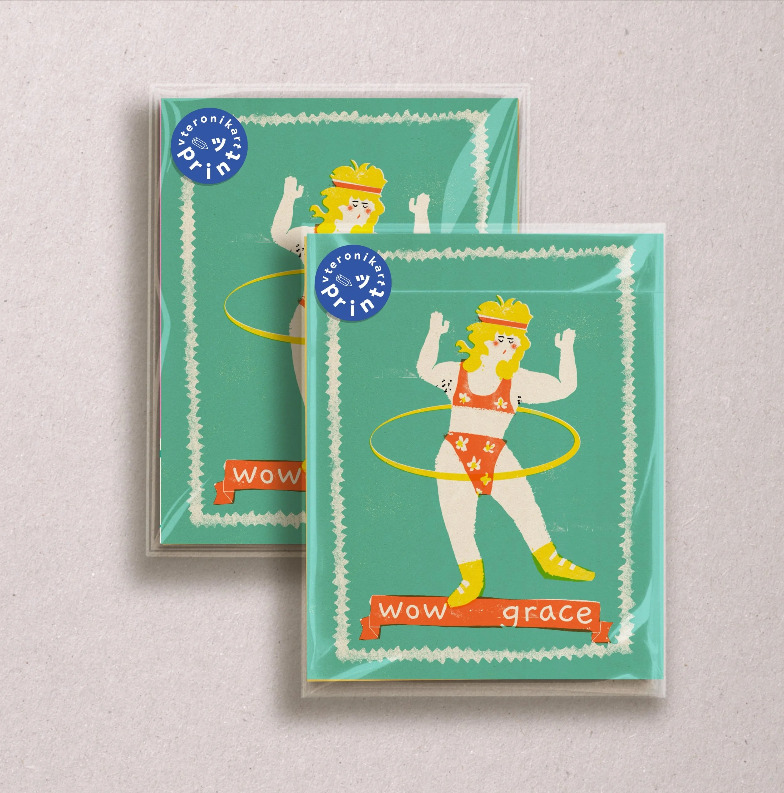 Grace giclee art print vteronikart workout riso illustration retro art