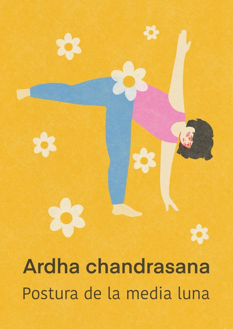 Ardha chandrasana pose, yoga girls for Mercilona