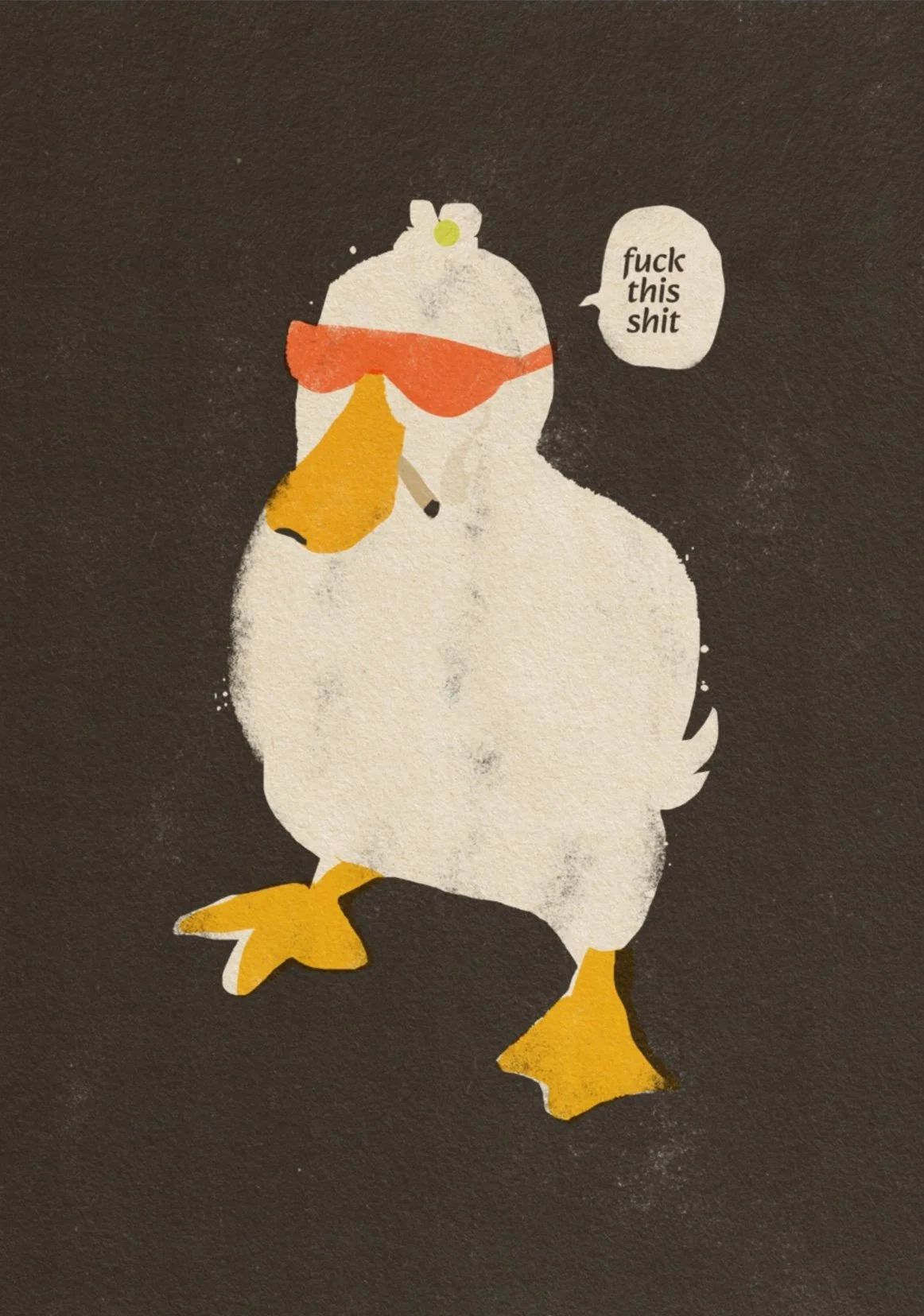  mad duck art print, fanny animal art gift, limited edition crazy animals series collection, nurcery decor, home wall art