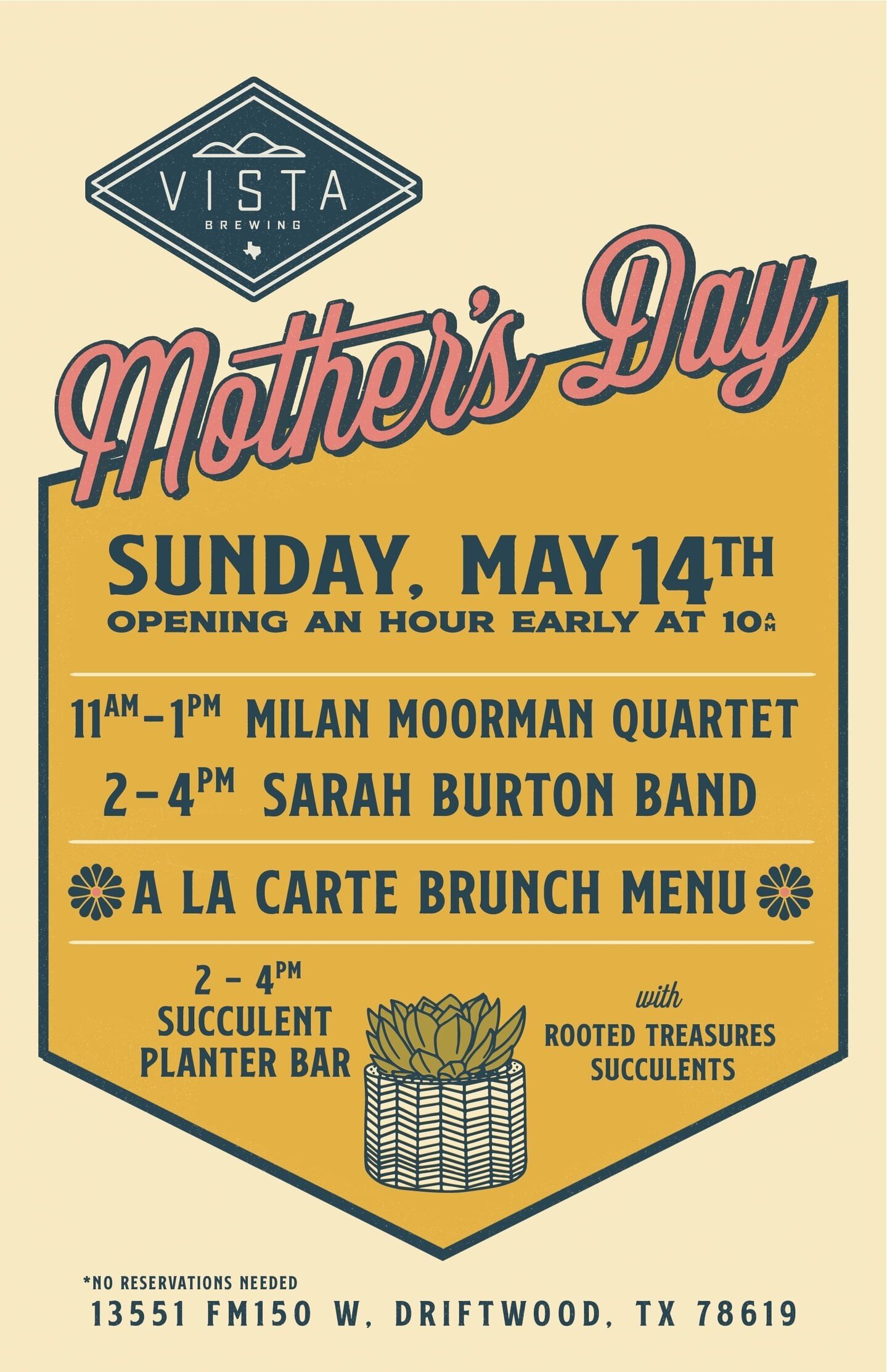Haven't decided where to take Mom this Sunday?? Spoil her with a casual brunch, a variety of mimiosas/beer/wine/cider, and a delicious a la carte menu that runs 10am til 6 pm.  𝐓𝐡𝐞 𝐛𝐞𝐬𝐭 𝐩𝐚𝐫𝐭....𝐧𝐨 𝐫𝐞𝐬𝐞𝐫𝐯𝐚𝐭𝐢𝐨𝐧𝐬 𝐧𝐞𝐞𝐝𝐞𝐝.

