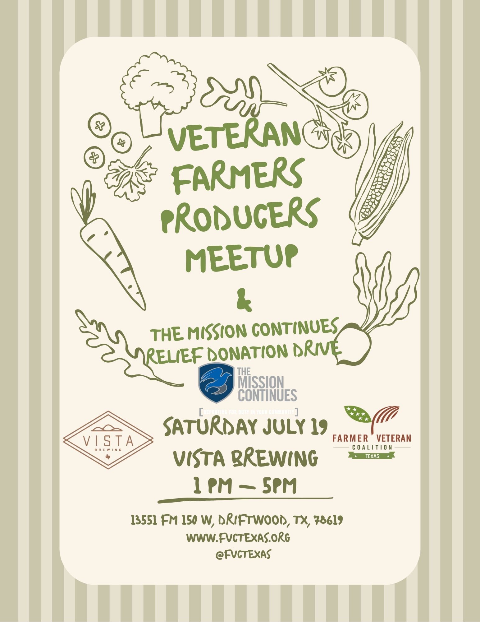 Veteran’s Meetup & Flood Supplies Drive