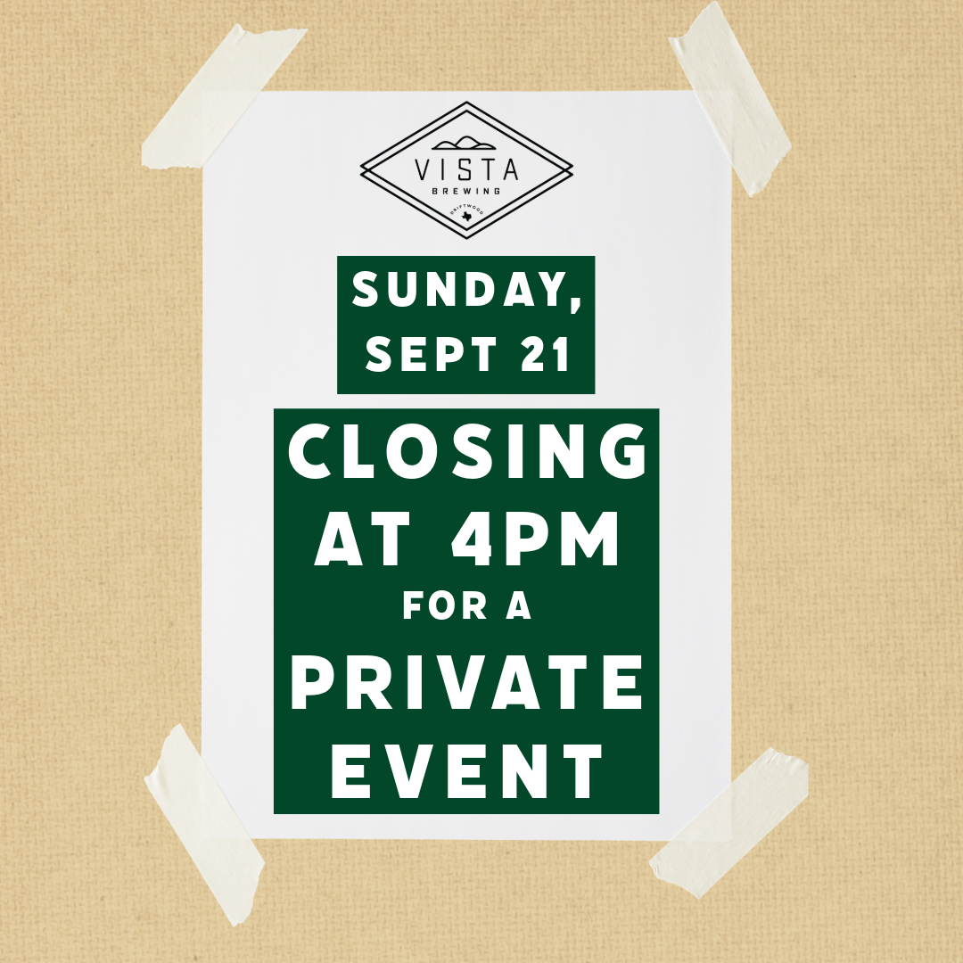 Closing at 4pm for a Private Event