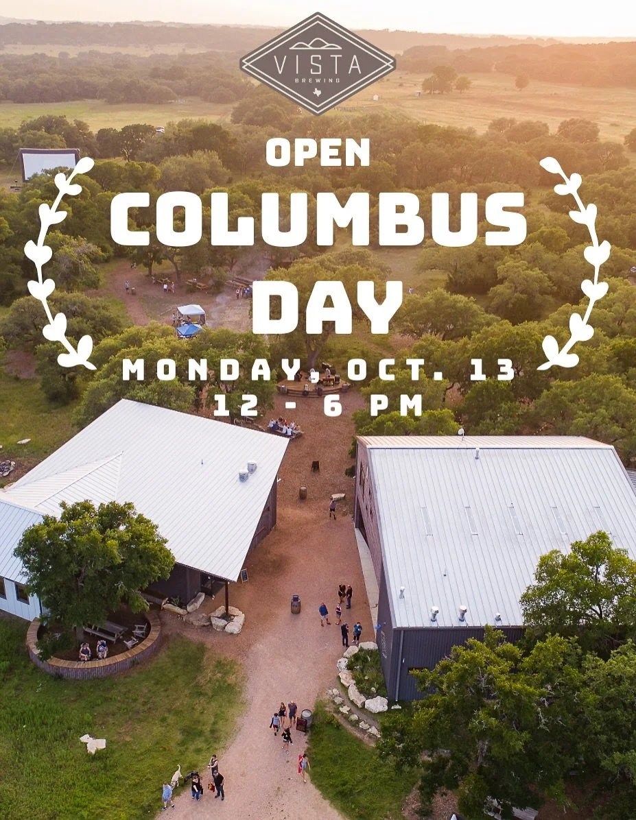 Looking for a fun outing on your day off tomorrow?  We&rsquo;re open special Monday hours 12-6pm for the Columbus Day holiday.  Bring the crew for lunch and exploring the Vista ranch!

Full food &amp; bev menu, plus a hint of fall breeze in the air. 