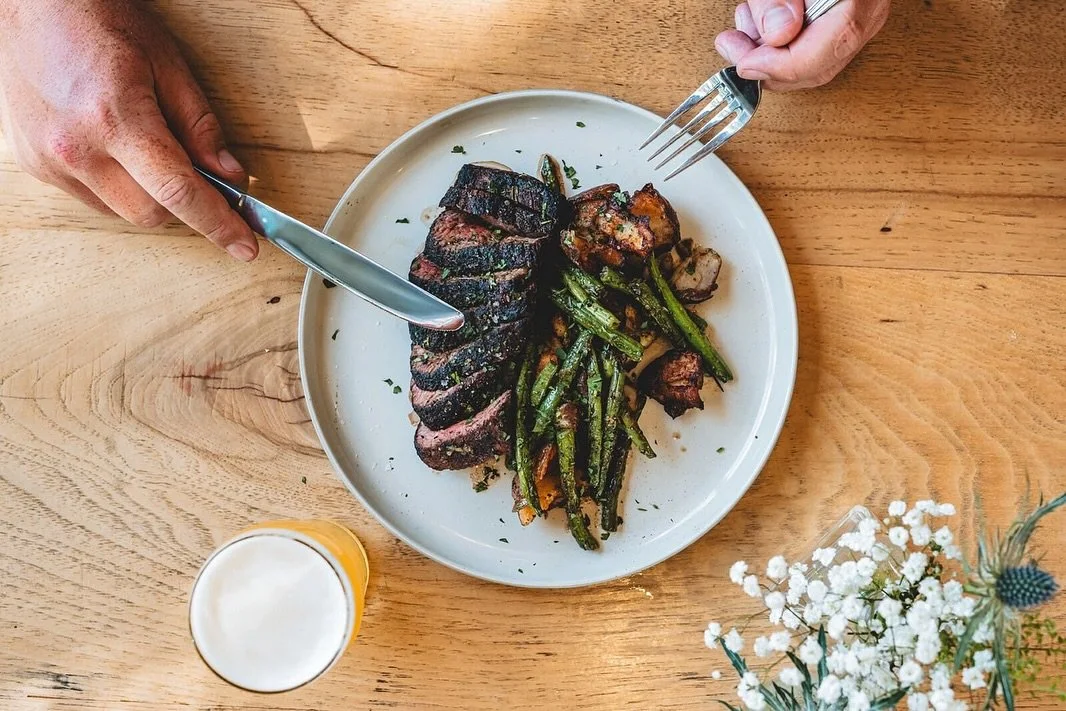 Steaks &amp; Stouts - tonight! 

As we all gear up to hunker down this weekend, consider getting out of the house one last time and enjoying a flame grilled steak! 

🥩 Friday Steak Night Special
Post oak and mesquite grilled 10 oz Angus NY Strip, co