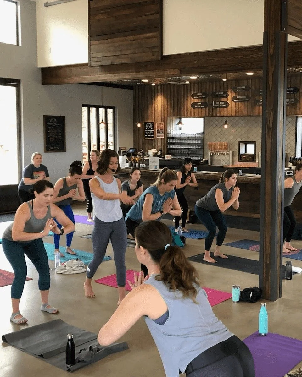 This Sunday, y'all!  We're burning with Barre3 here inside the tasting room!  Still a few spots available in this small class, just $5 registration.  Stay for a walk around the ranch, stay for brunch...grab your crew!

✨ Bethany from @barre3austincir