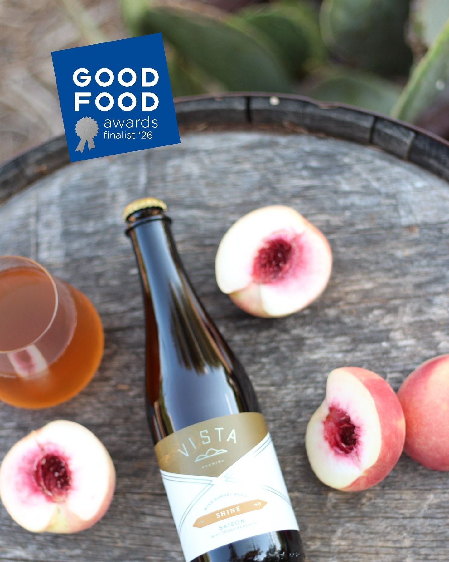 🥳 🍑  We&rsquo;re thrilled to announce that Vista&rsquo;s most recent peach barrel aged brew, Shine, won a national Good Food Award! This competition is not just for beer, but a wide array of food and bev categories.  We&rsquo;re especially proud of