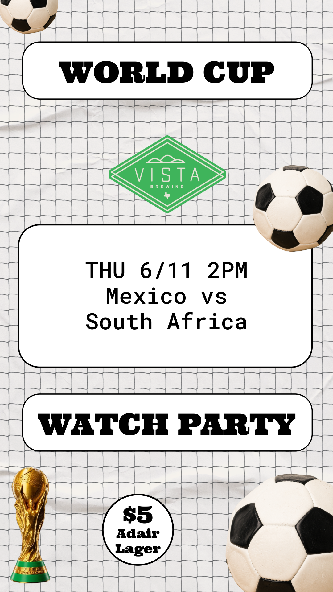 World Cup Watch Party: Mexico vs. South Africa (Tournament Opener)