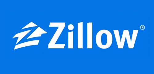 Zillow logo on a blue background
