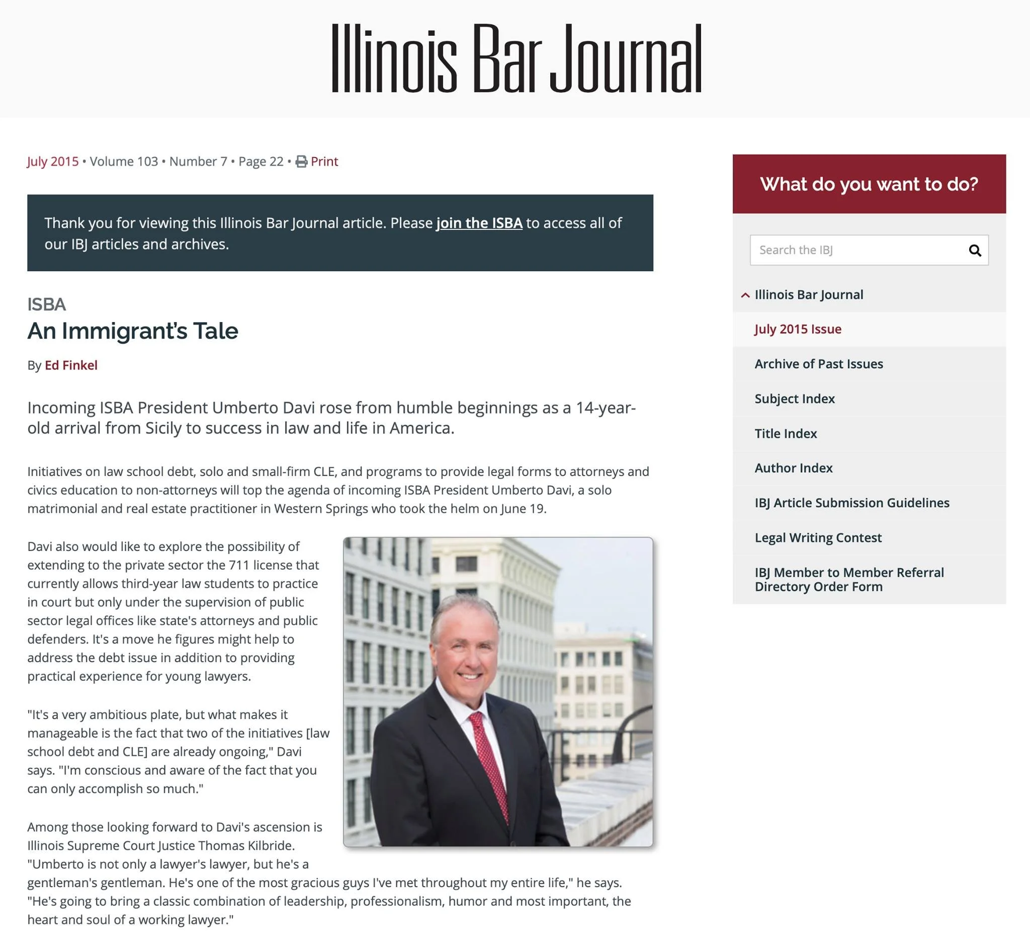 portrait photography of a lawyer for the Illinois bar journal