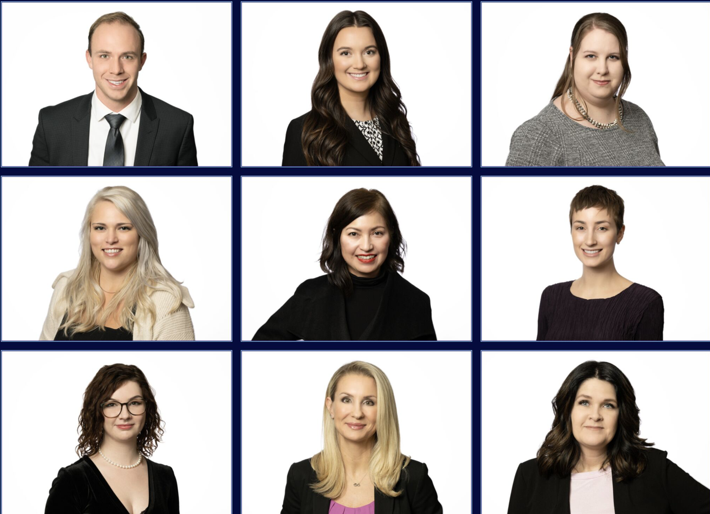 Chicago professional headshots with a white backdrop for attorneys law firm downtown loop for consistent corporate branding taken by one of the best photographers in the city