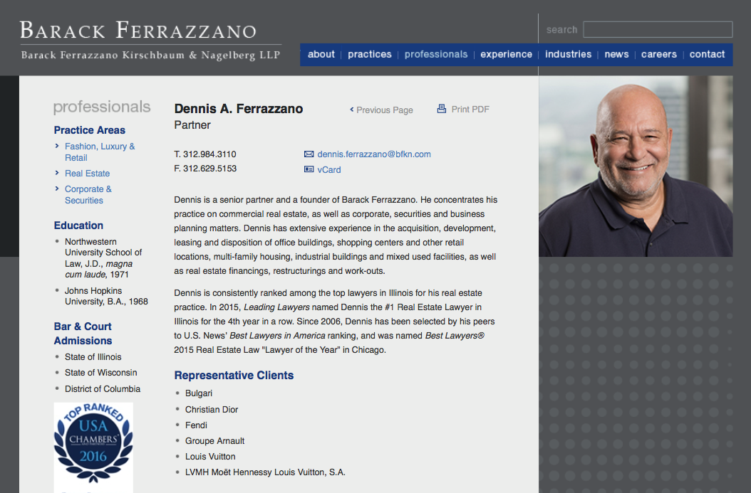 headshot of the CEO and chief executive of a large law firm downtown